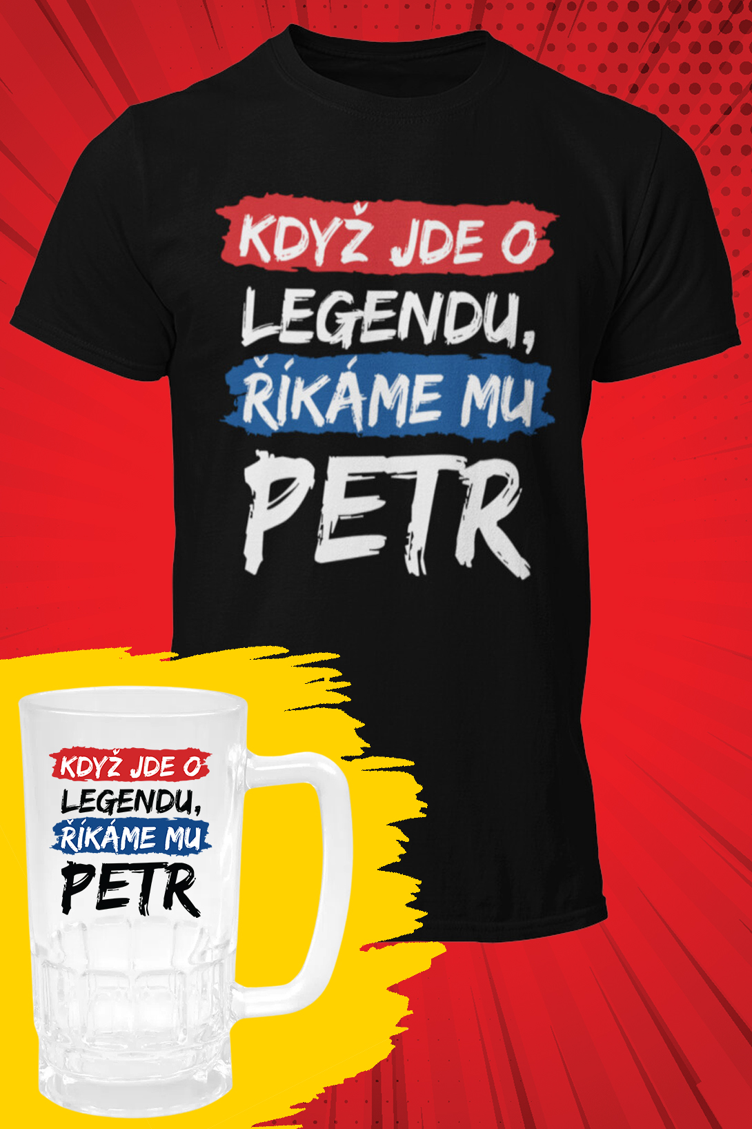 Pánské tričko Petr - SET Barva: Černá