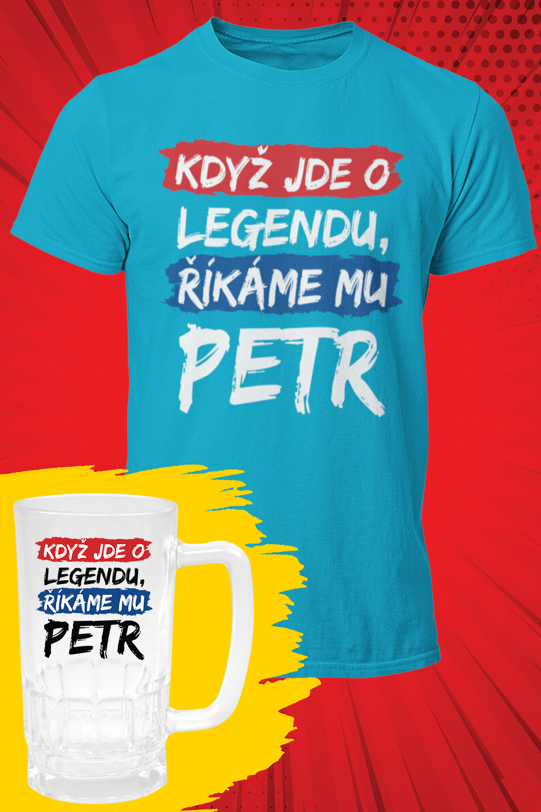 Pánské tričko Petr - SET Barva: Tyrkysová