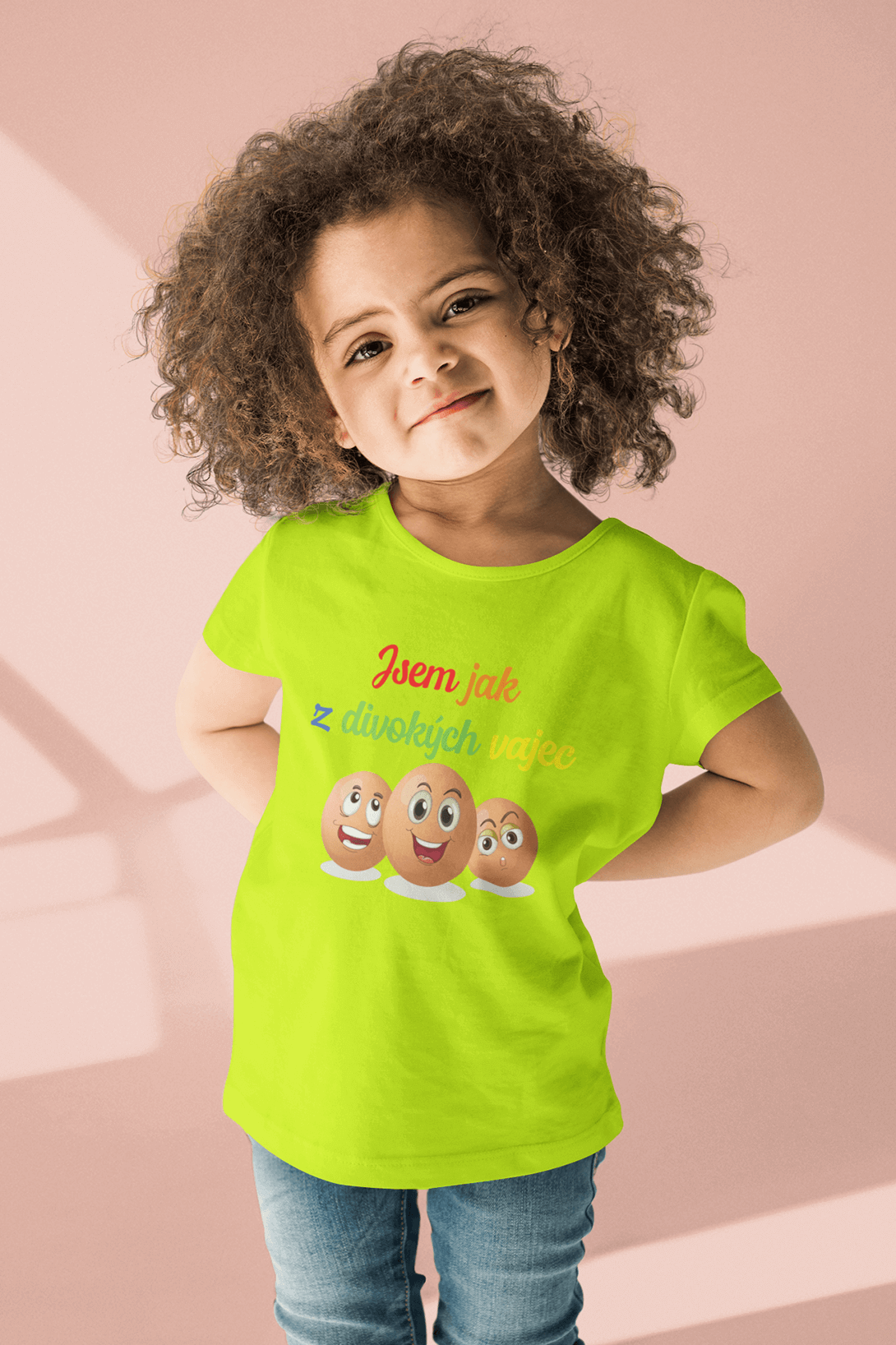 Dětské tričko Jsem jak z divokých vajec Barva: Limetková, Velikost: 110