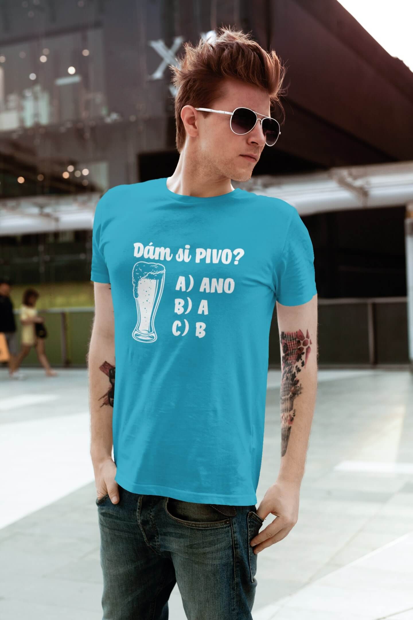 Pánské tričko Dám si pivo Barva: Tyrkysová, Velikost: 2XL