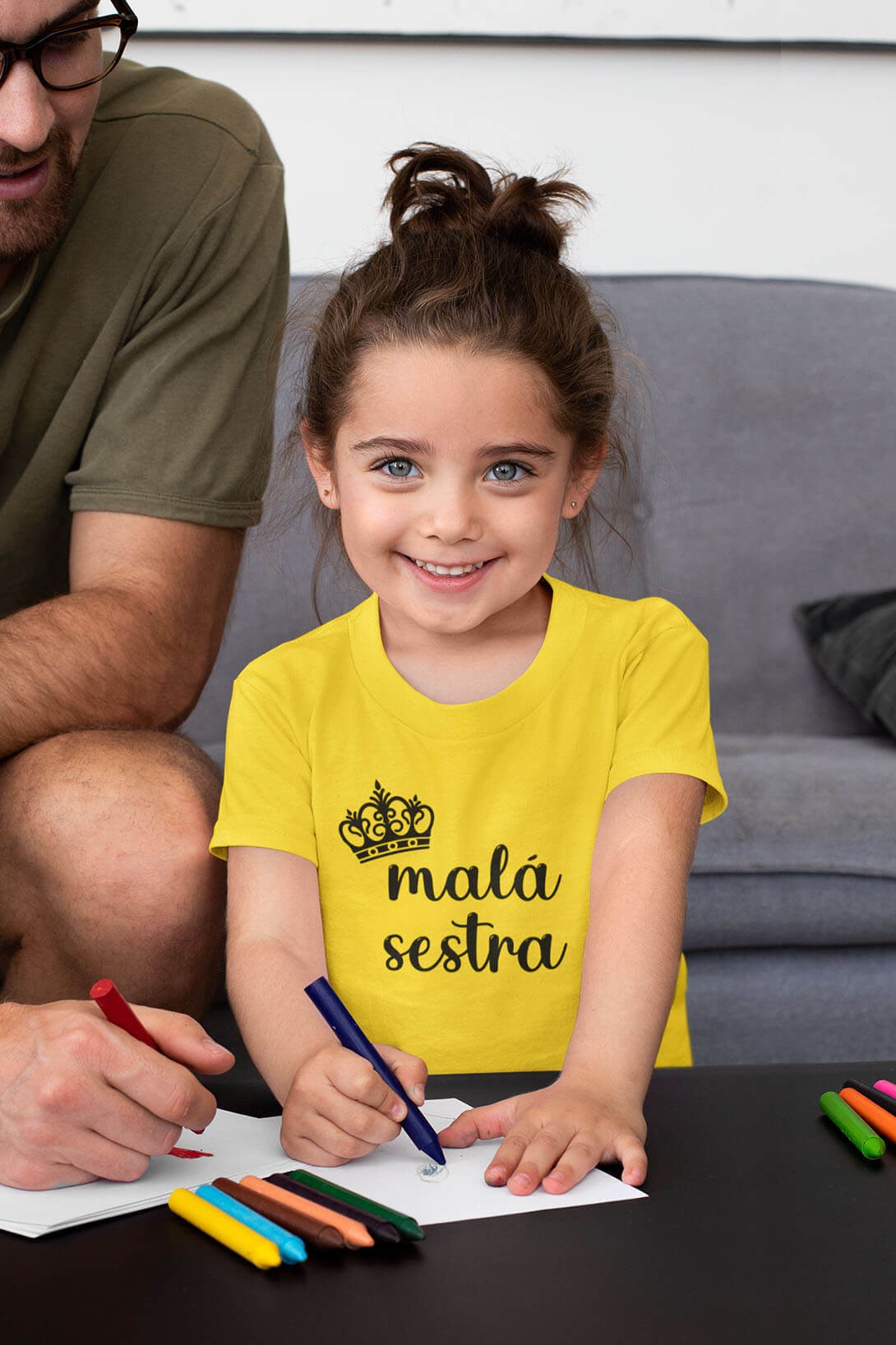 Dětské tričko Malá sestra Barva: Žlutá, Velikost: 134