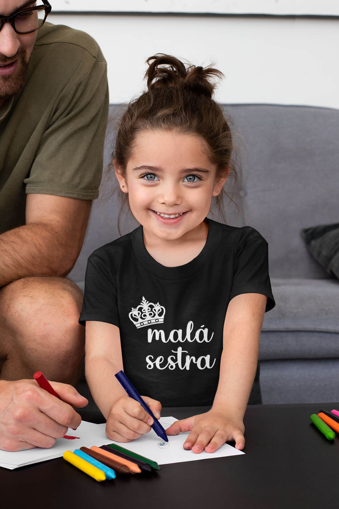 Dětské tričko Malá sestra Barva: Černá, Velikost: 134