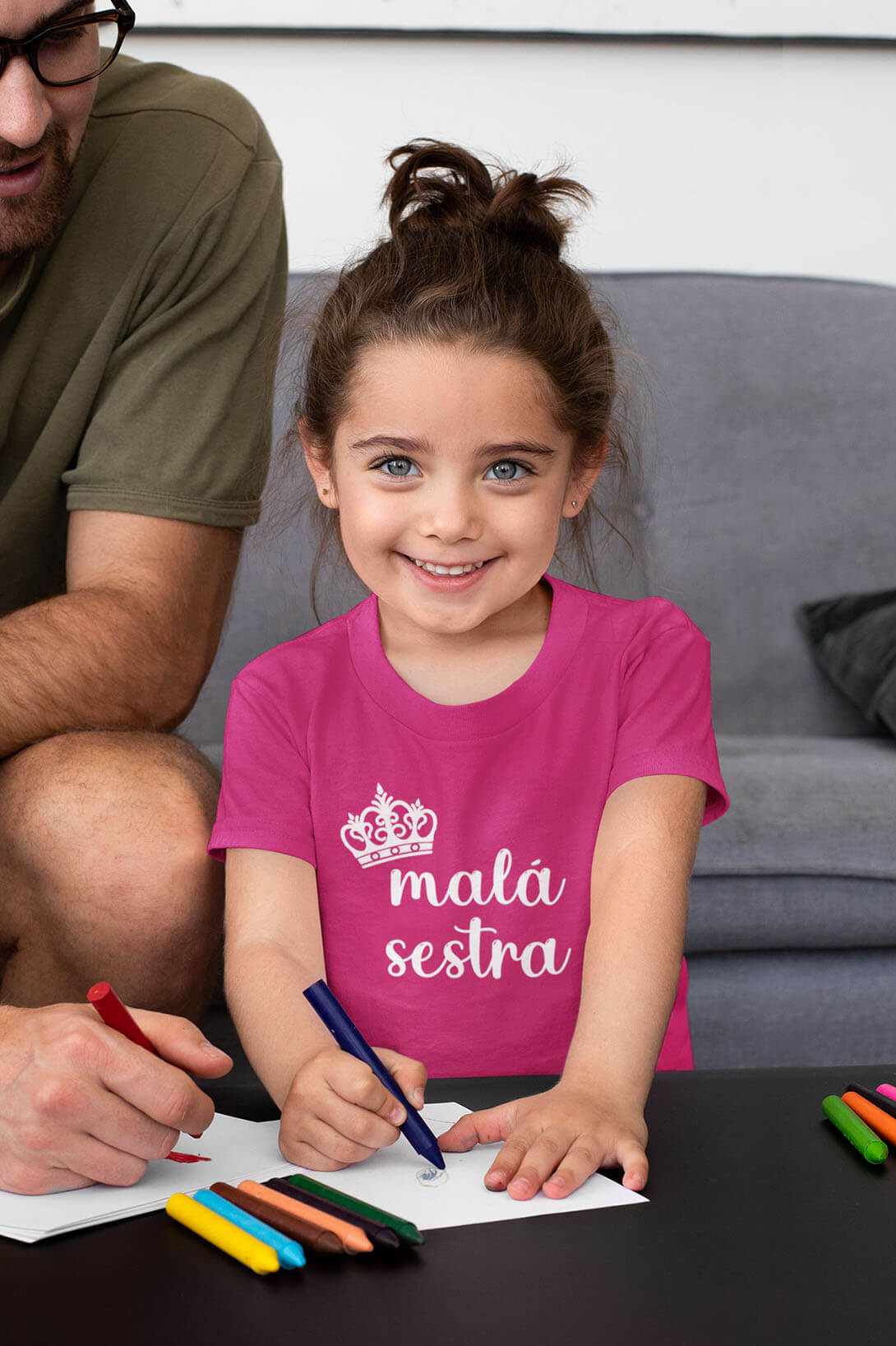 Dětské tričko Malá sestra Barva: Malinová, Velikost: 134