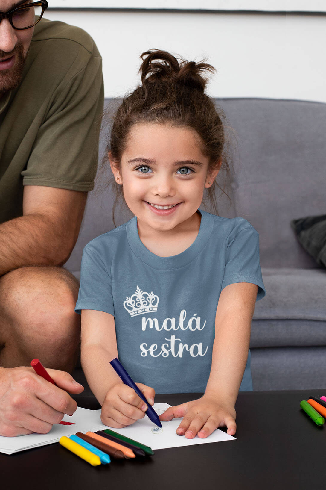 Dětské tričko Malá sestra Barva: Denim, Velikost: 134