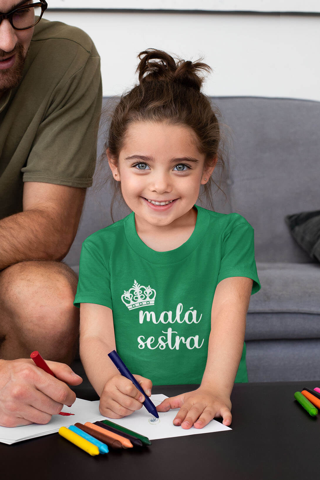 Dětské tričko Malá sestra Barva: Trávová zelená, Velikost: 110