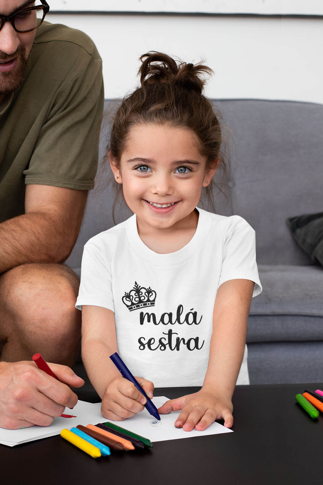 Dětské tričko Malá sestra Barva: Bíla, Velikost: 122