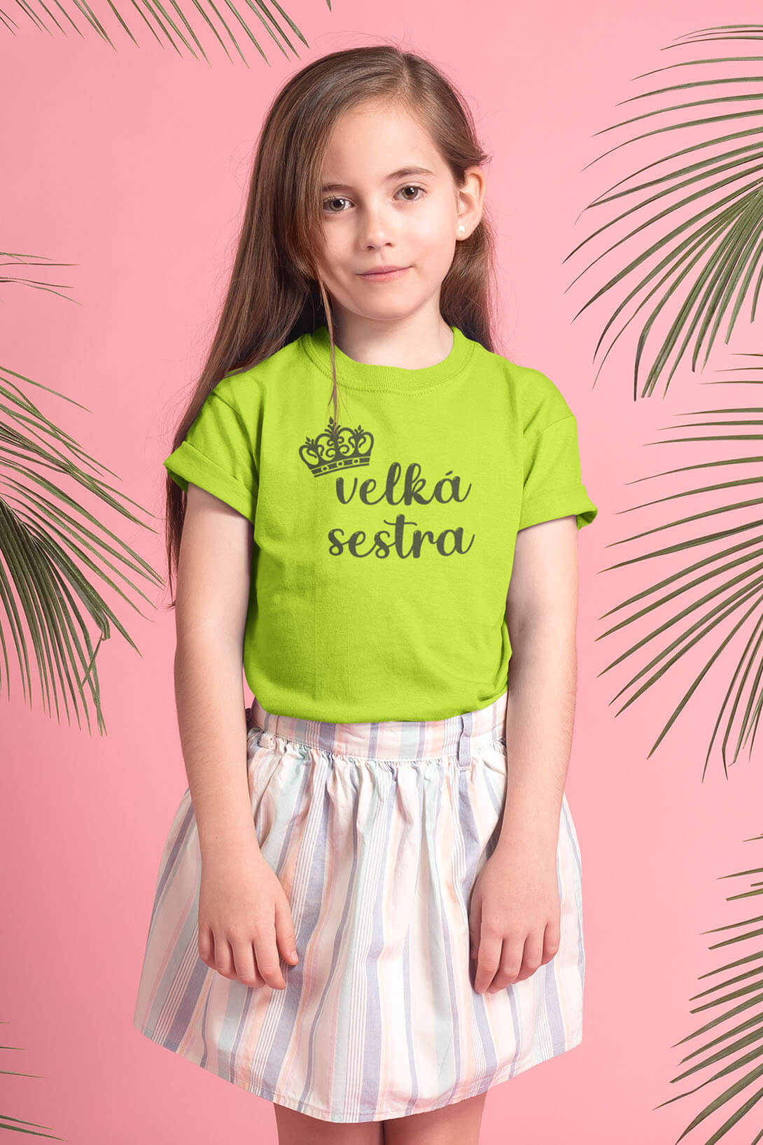 Dětské tričko Velká sestra Barva: Limetková, Velikost: 134