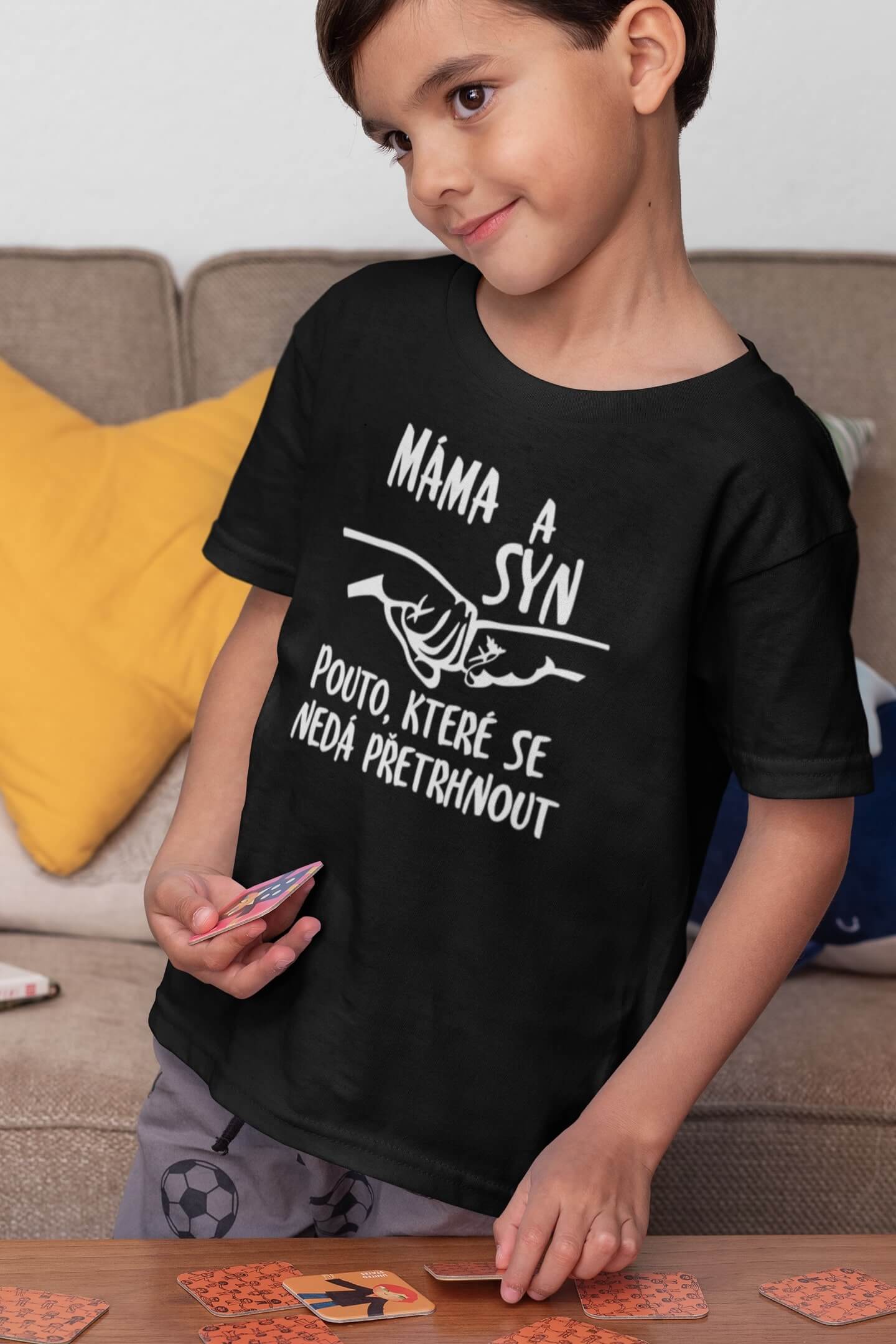 Chlapecké tričko Máma a syn pouto Barva: Černá, Velikost: 122