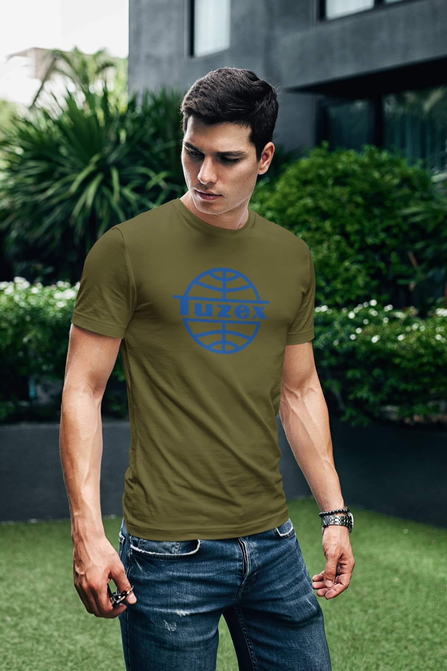 Pánské tričko TUZEX Barva: Khaki, Velikost: 3XL