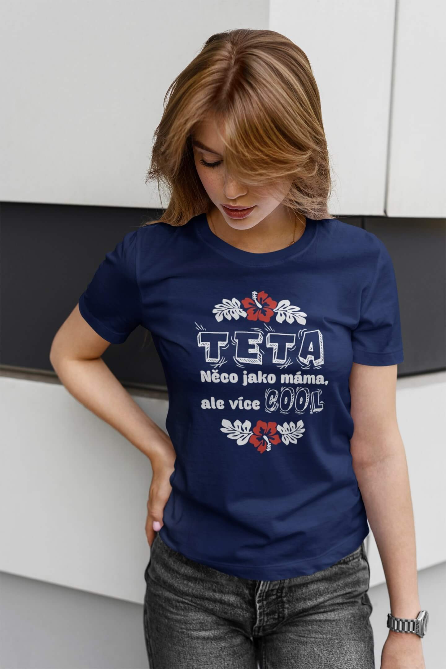 Dámské tričko pro tetu Barva: Půlnoční modrá, Velikost: 2XL