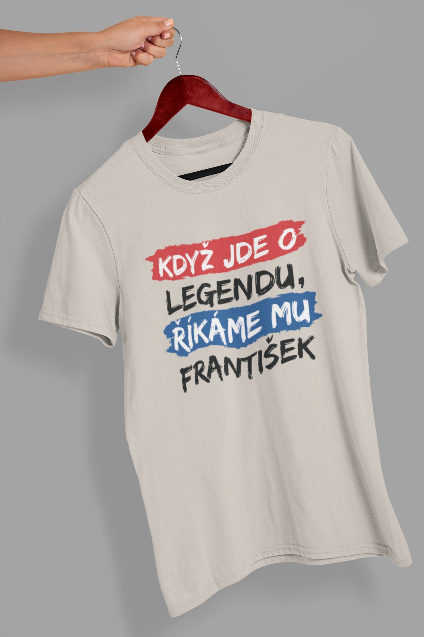 Pánské tričko František Barva: Ledově šedá