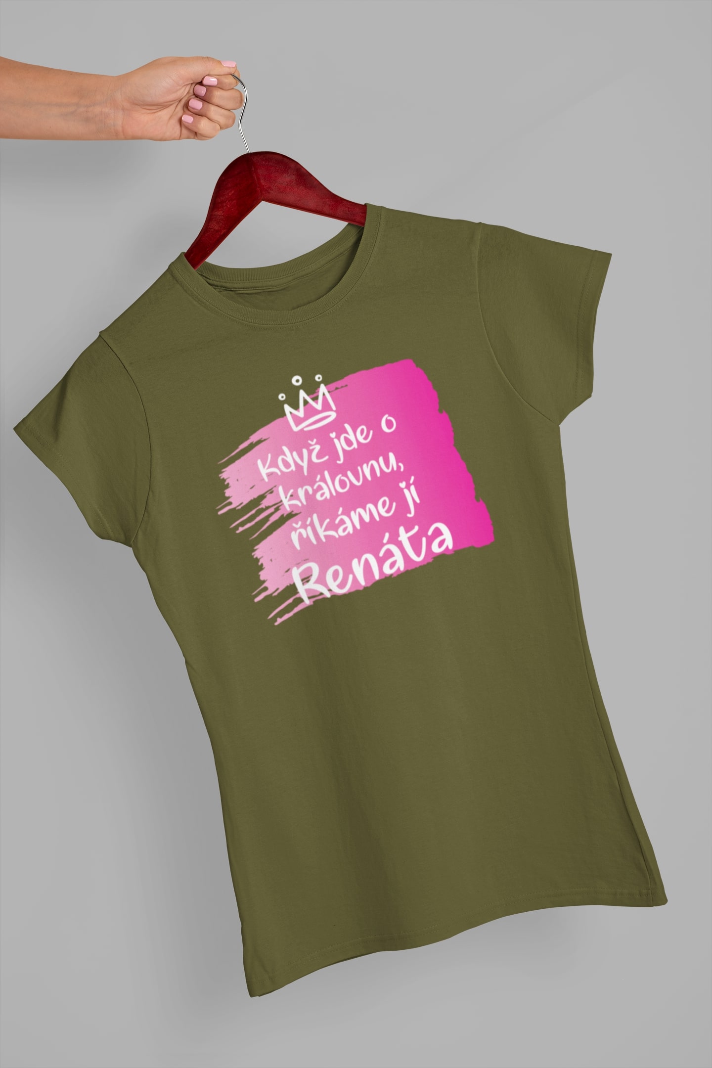 Dámské tričko Renáta Barva: Khaki, Velikost: M