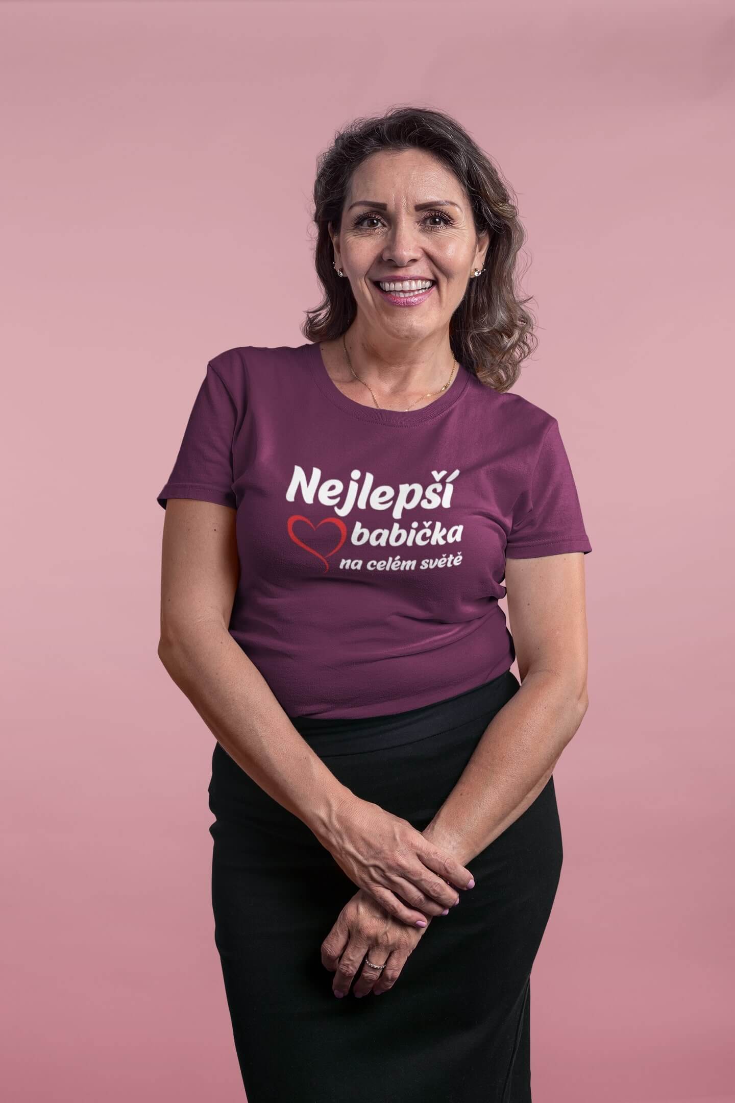 Dámské tričko Nejlepší babička Barva: Fuchsiová, Velikost: XL