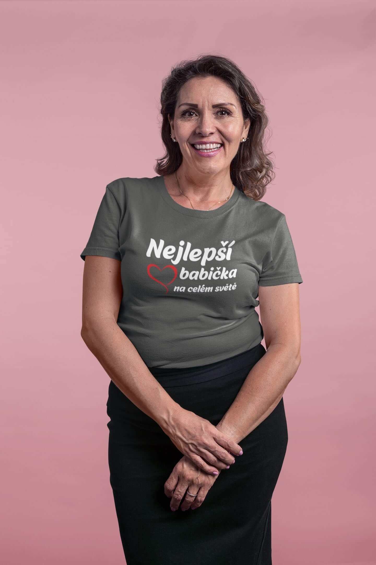 Dámské tričko Nejlepší babička Barva: Tmavá břidlice, Velikost: XL