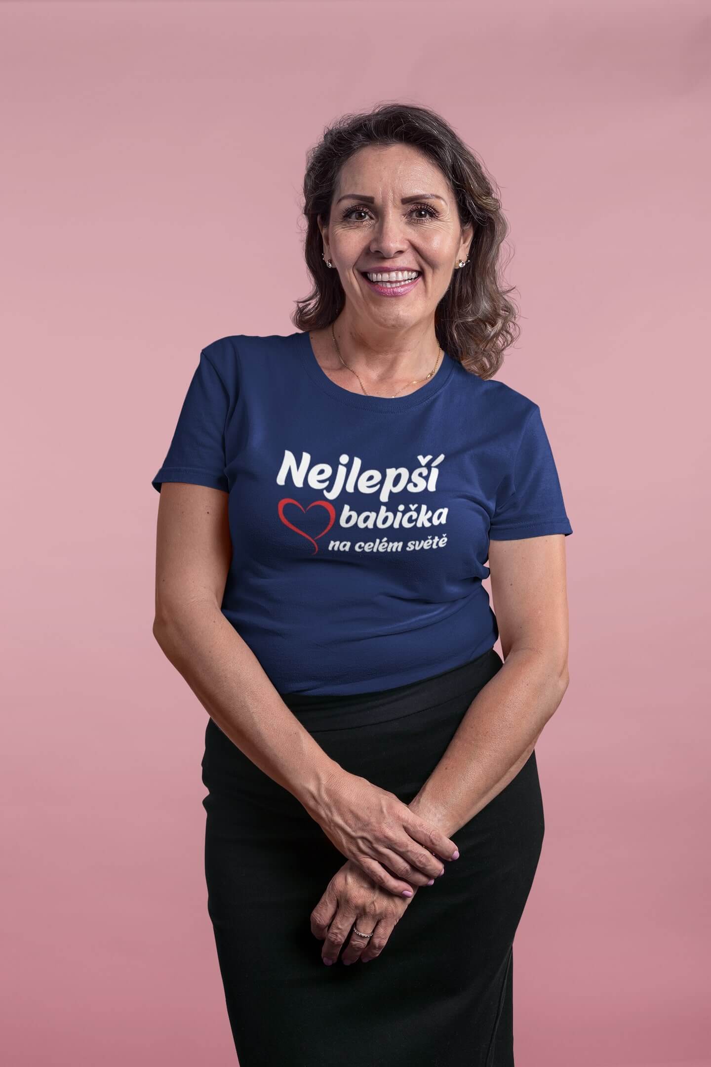 Dámské tričko Nejlepší babička Barva: Půlnoční modrá, Velikost: 2XL