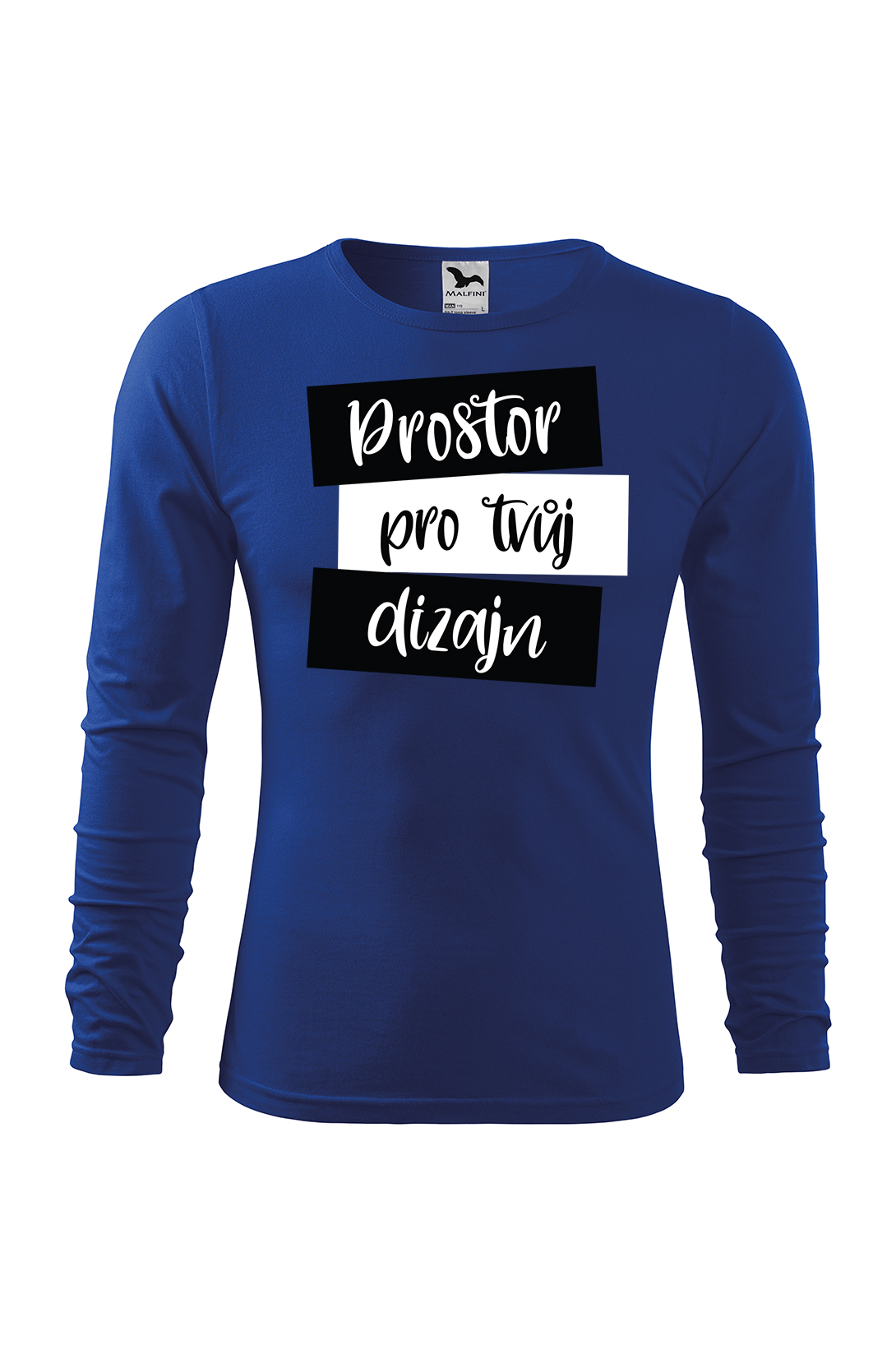 Pánské tričko s dlouhým rukávem s vlastním potiskem Barva: Kráľovská modrá, Velikost: 2XL