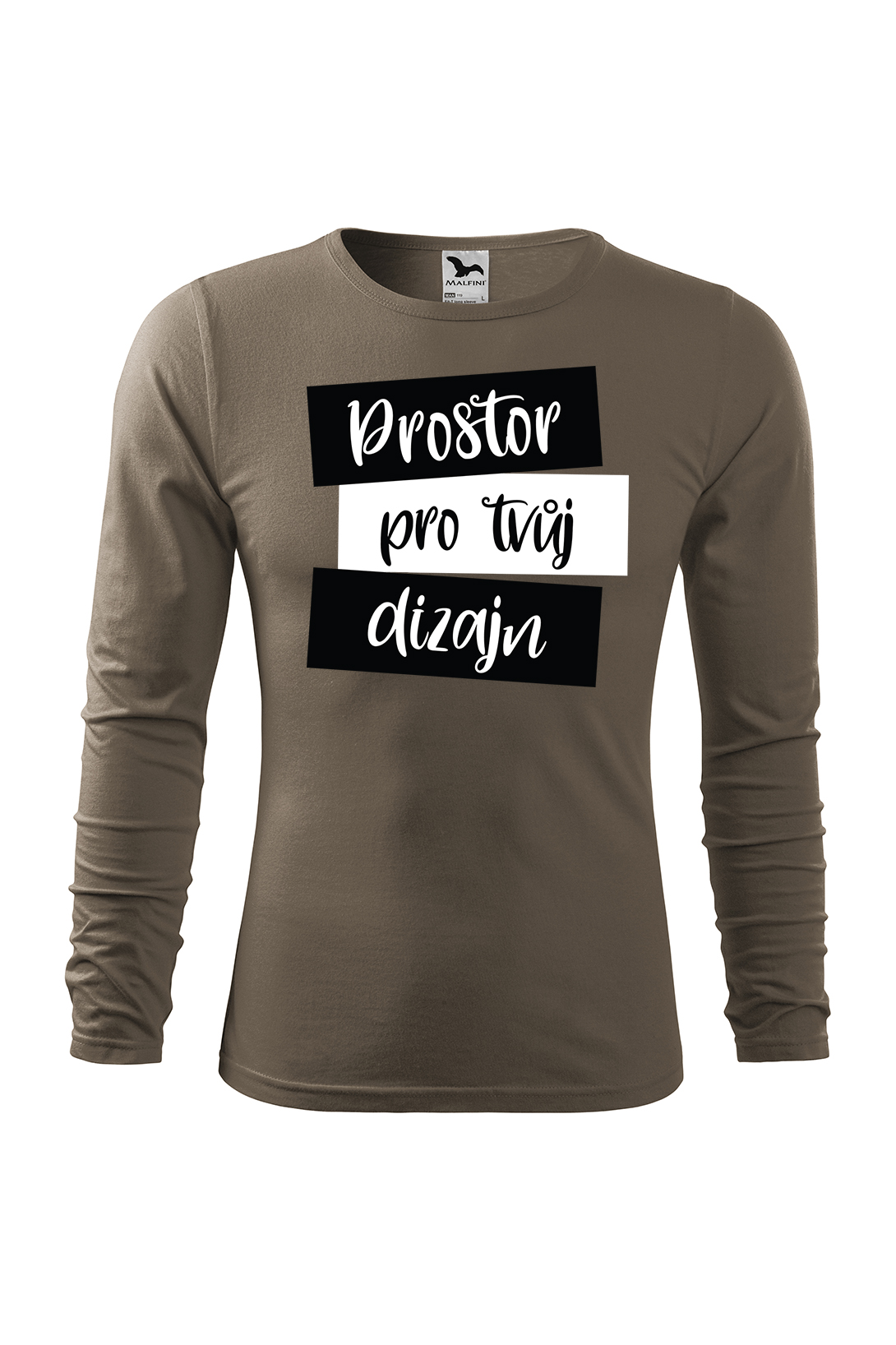 Pánské tričko s dlouhým rukávem s vlastním potiskem Barva: Army, Velikost: 2XL