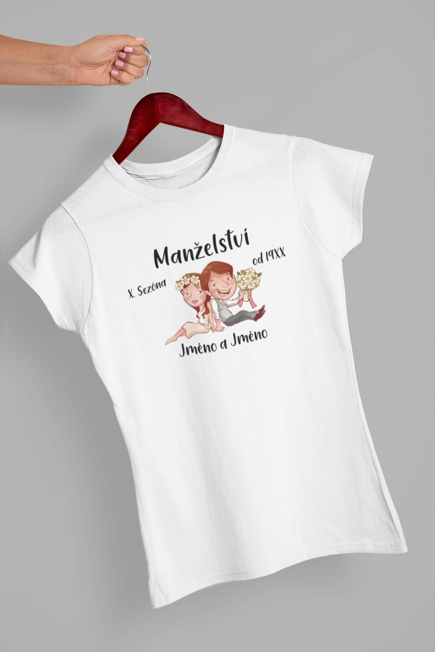 Levně Dámské tričko Manželství Barva: Bíla