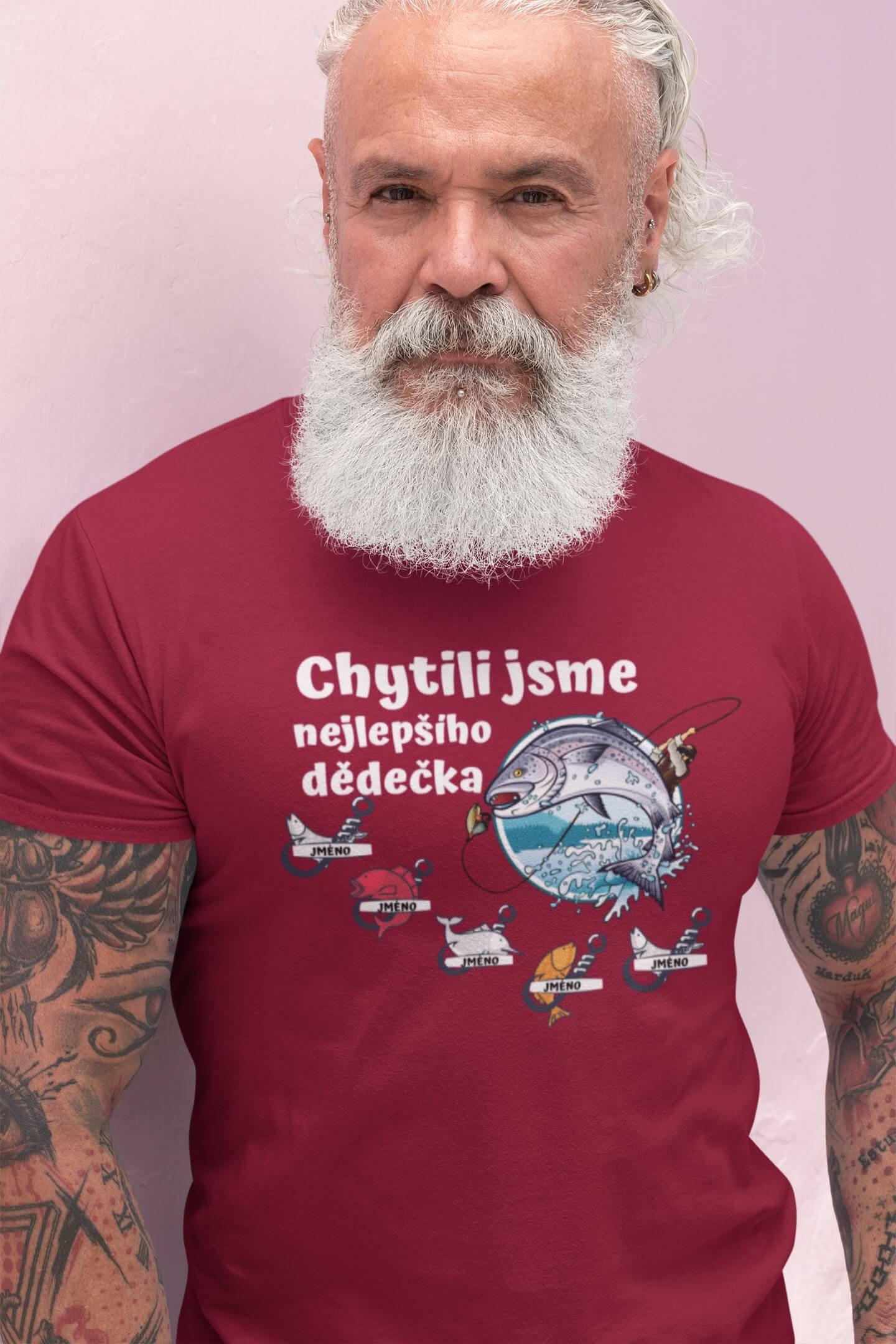 Pánské tričko Chytili jsme nejlepšího dědečka