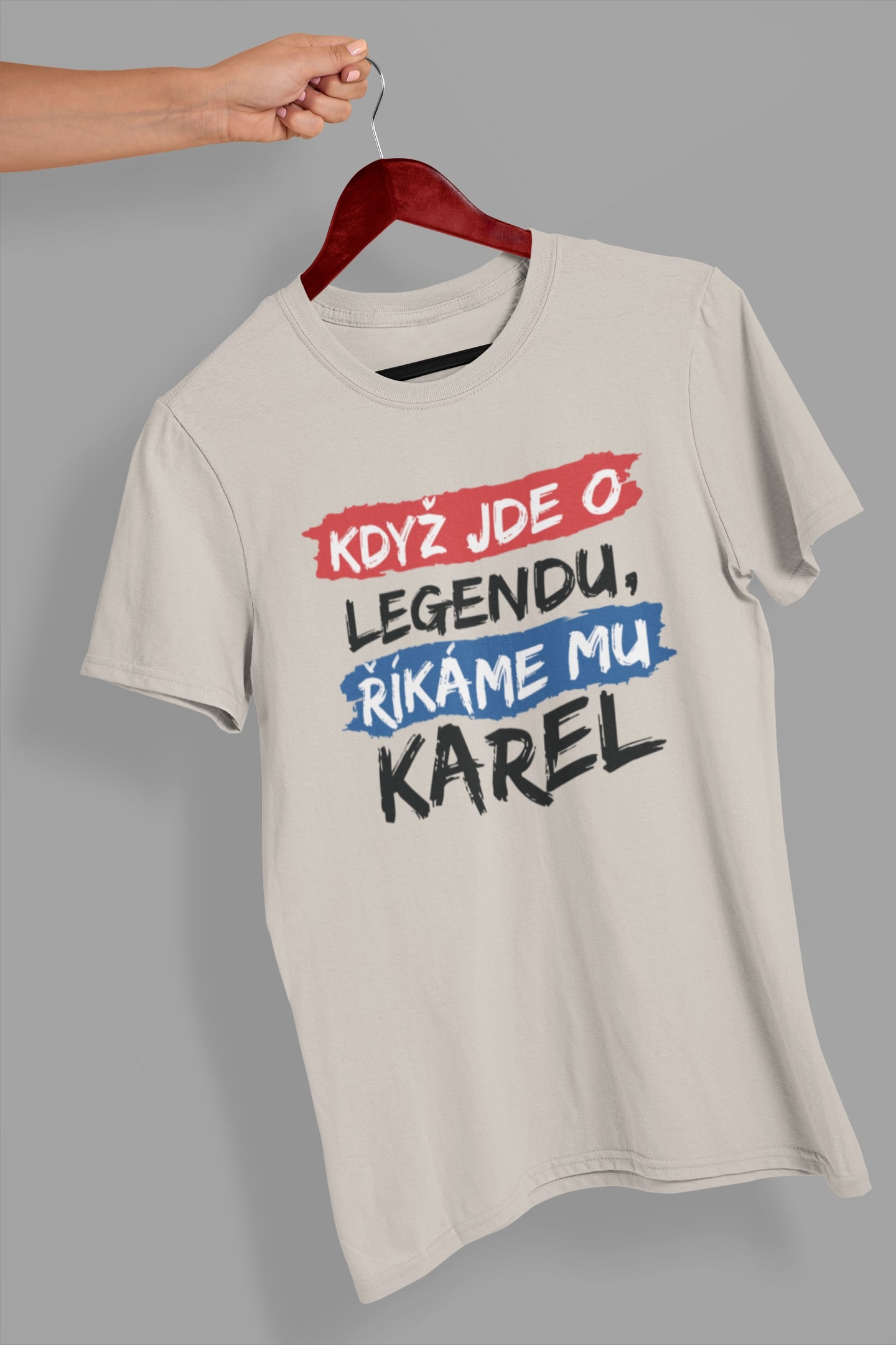 Pánské tričko Karel Barva: Ledově šedá