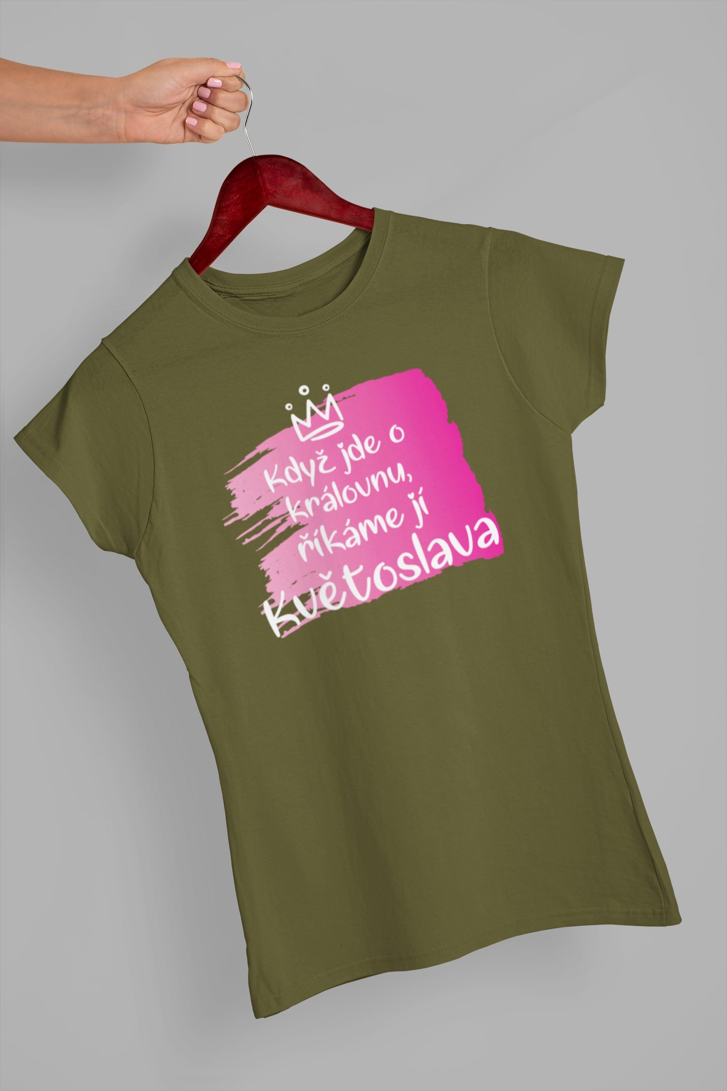 Dámské tričko Květoslava Barva: Khaki