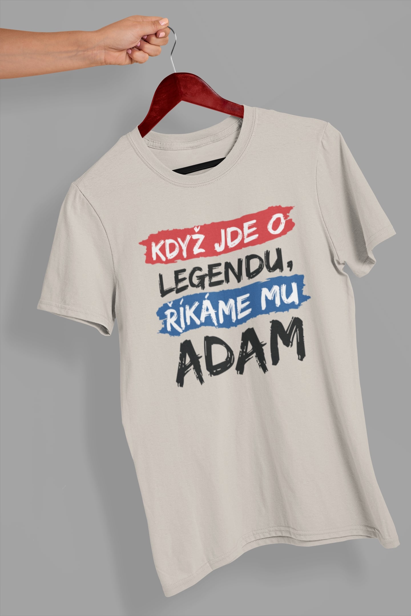 Pánské tričko Adam Barva: Ledově šedá