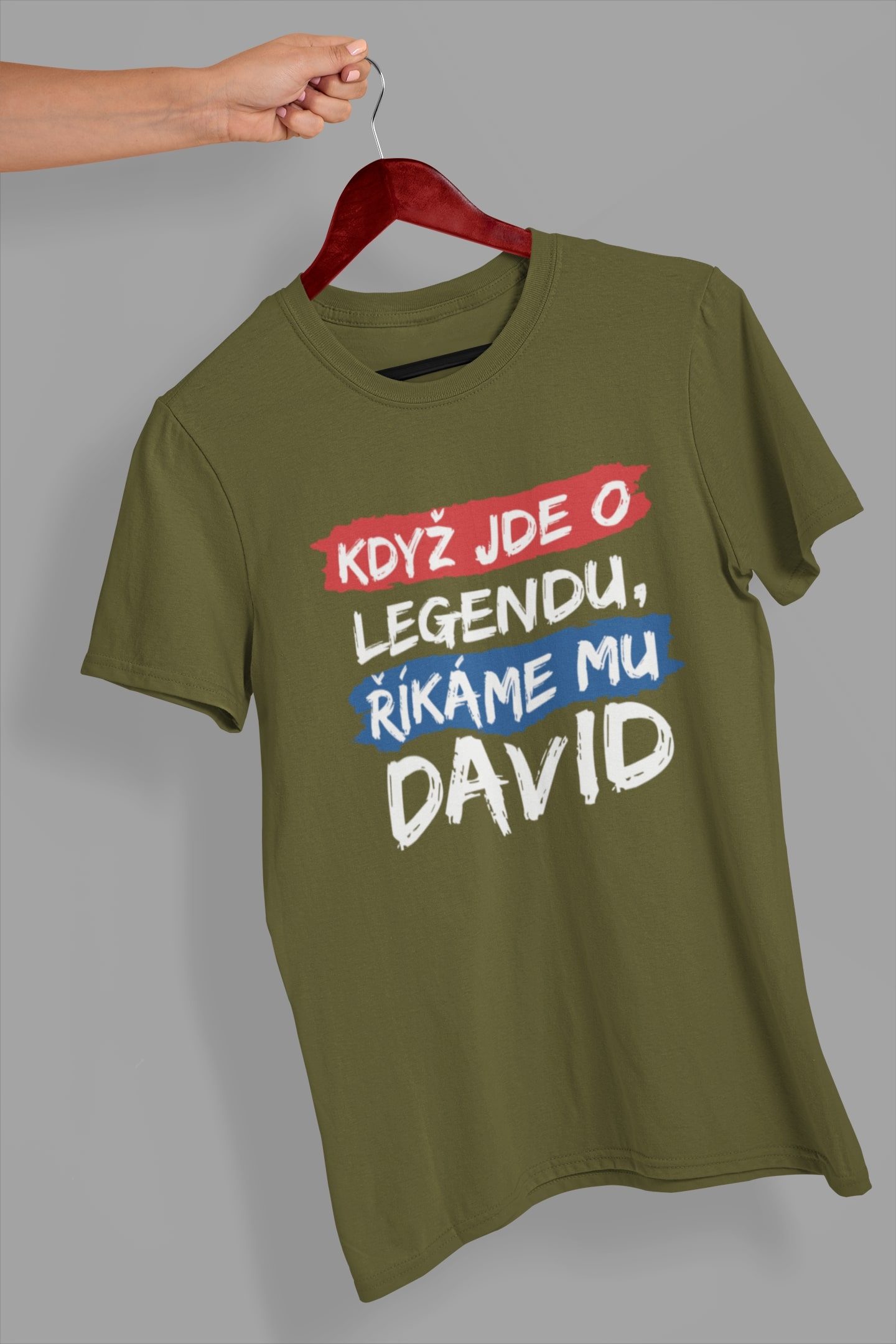 Pánské tričko David Barva: Khaki