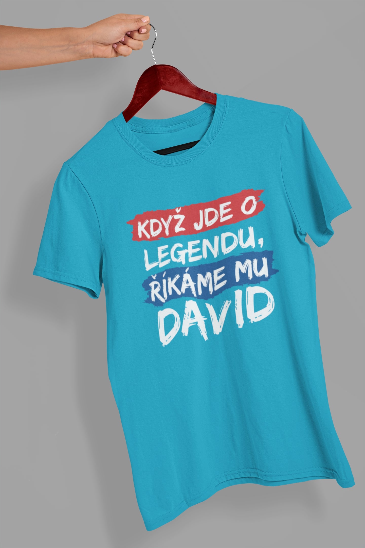 Pánské tričko David Barva: Tyrkysová