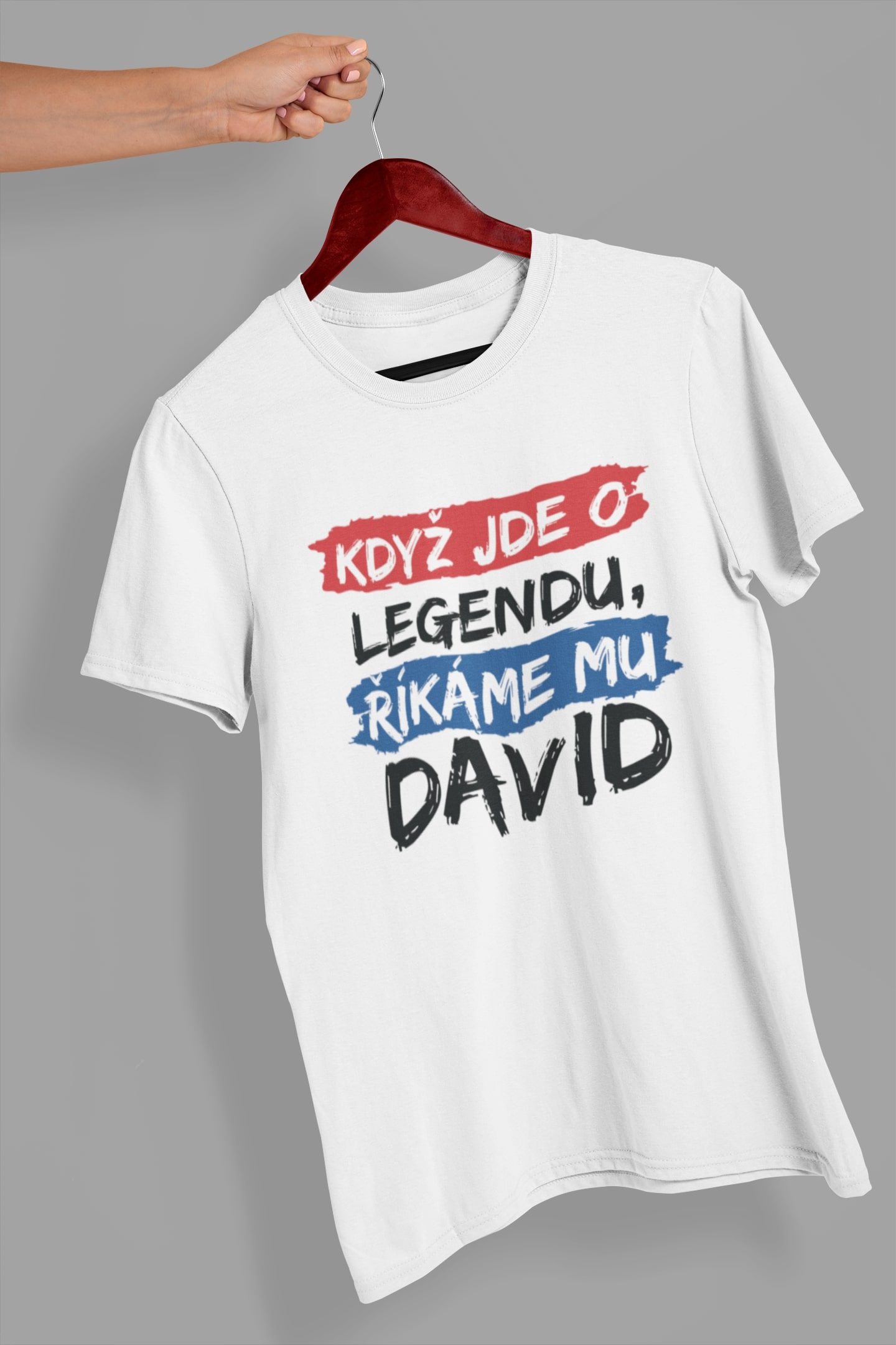 Pánské tričko David Barva: Bíla