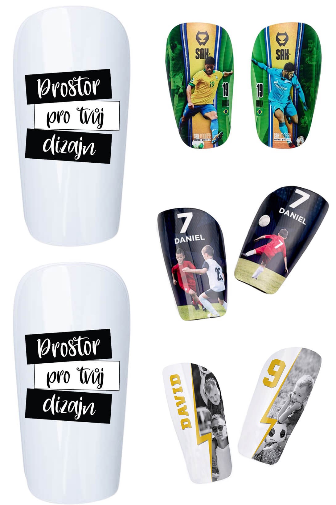 Fotbalové chrániče s vlastním potiskem Velikost: S