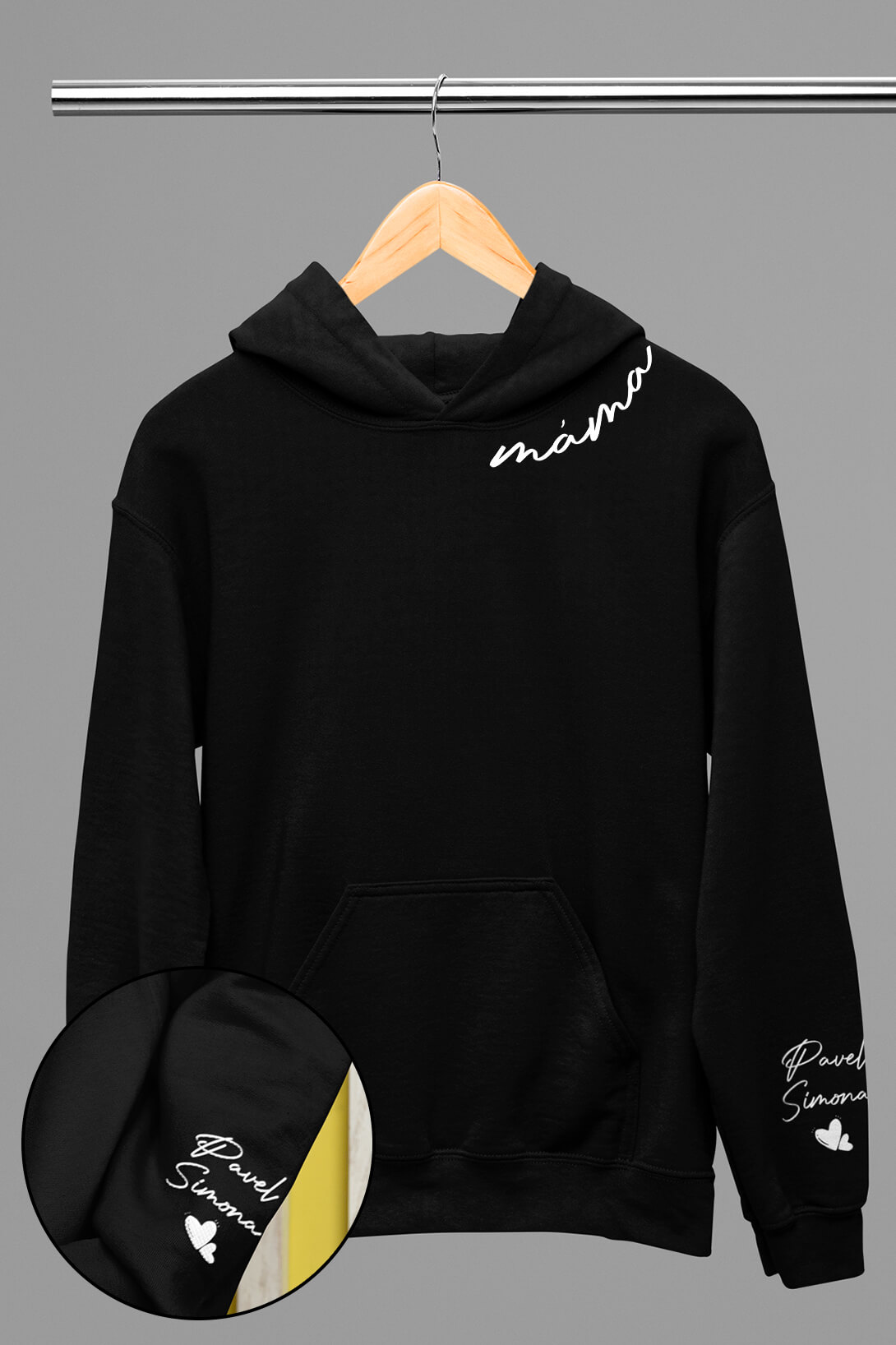 Dámská mikina pro mámu se jmény dětí Barva: Černá