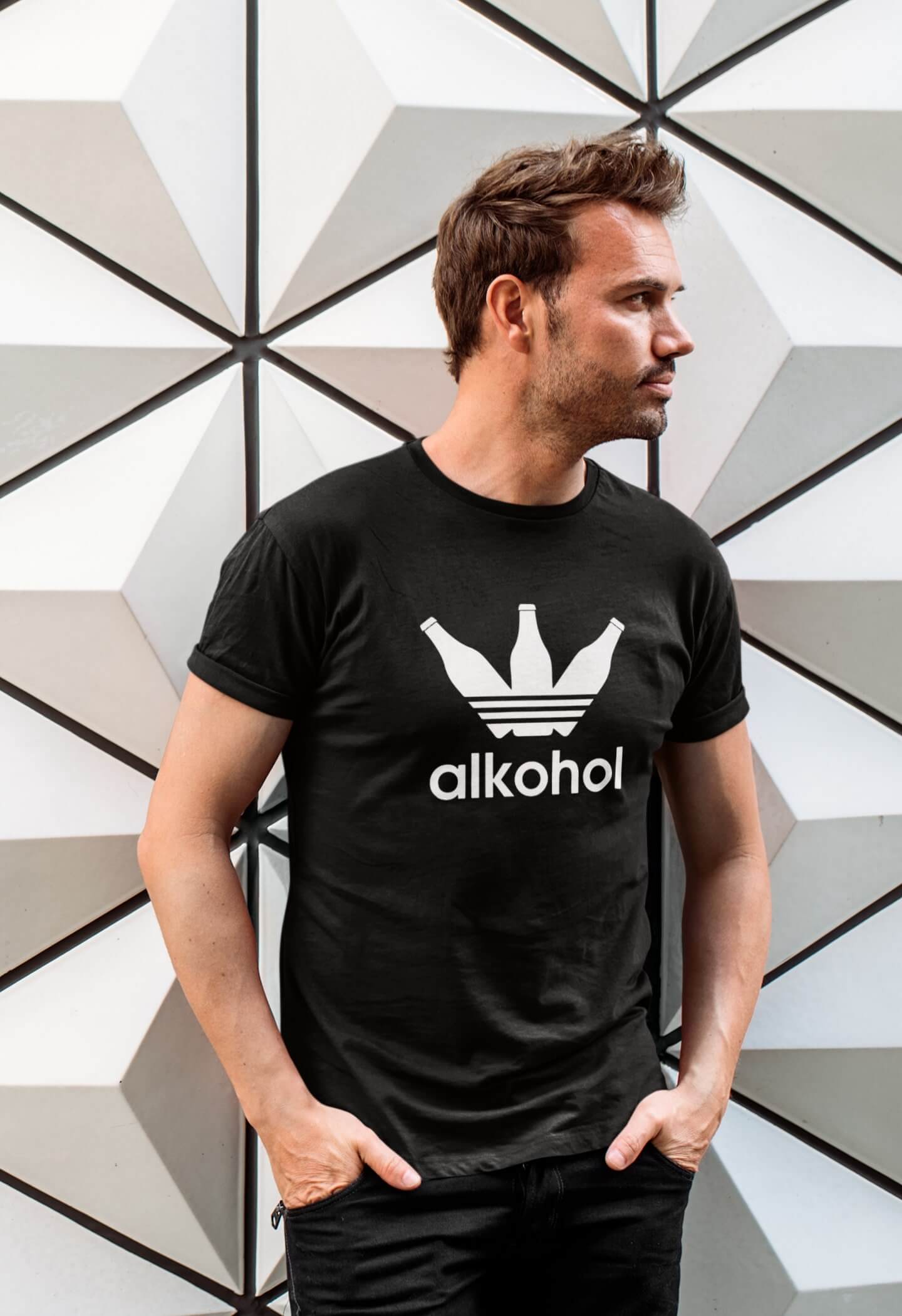 Pánské tričko s lahvemi Barva: Černá, Velikost: 3XL
