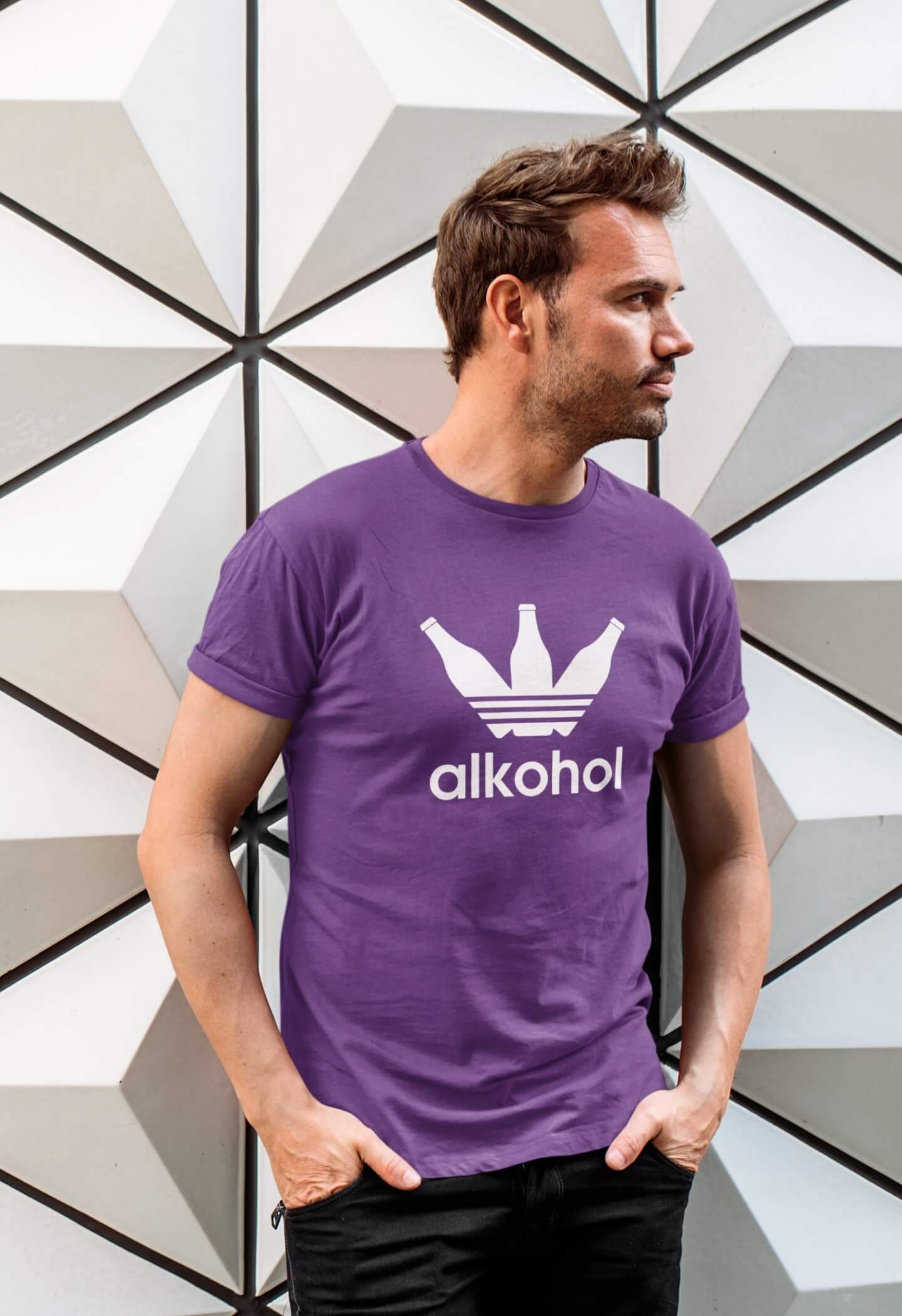 Pánské tričko s lahvemi Barva: Fialová, Velikost: 2XL
