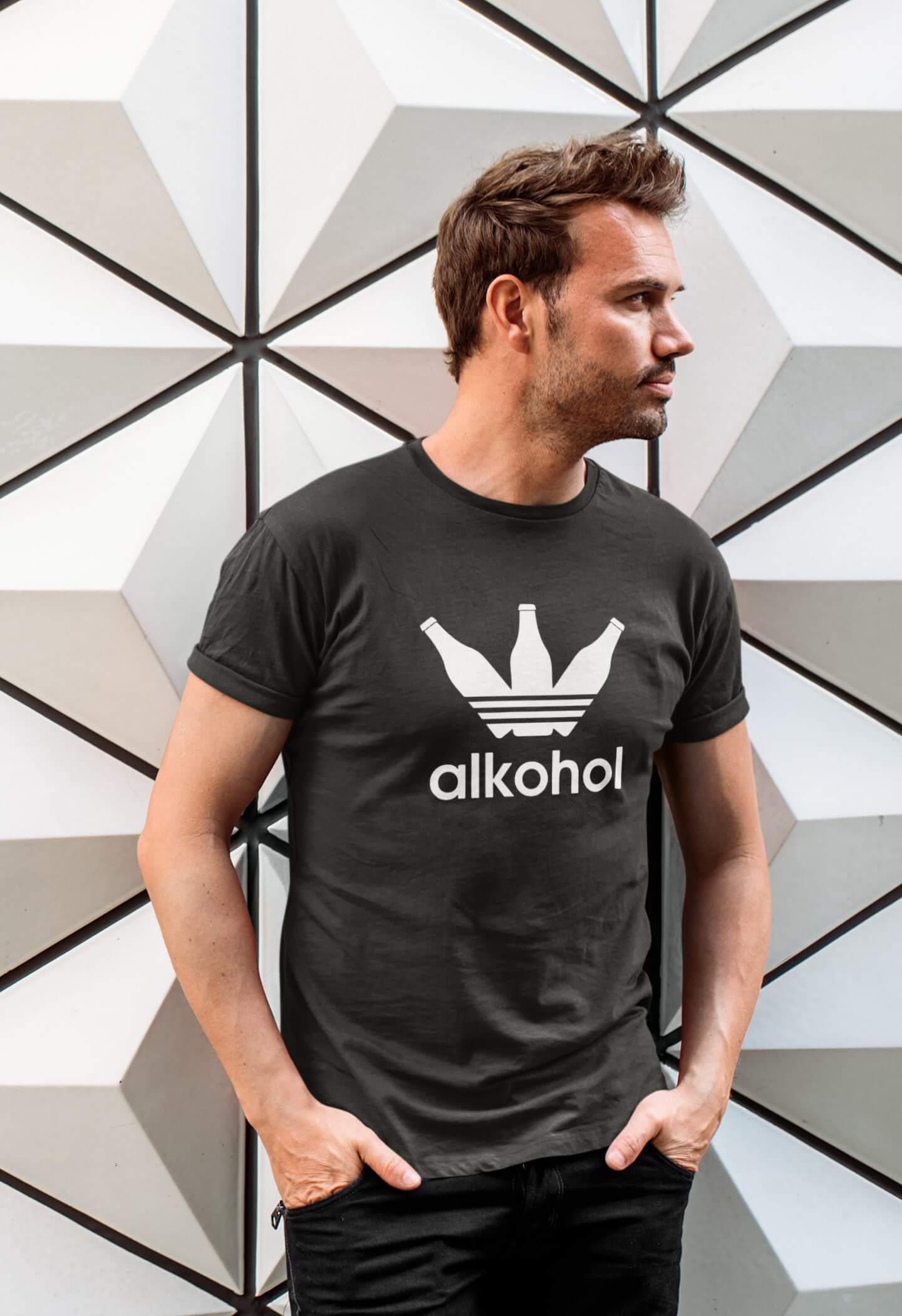 Pánské tričko s lahvemi Barva: Ebony grey, Velikost: 3XL