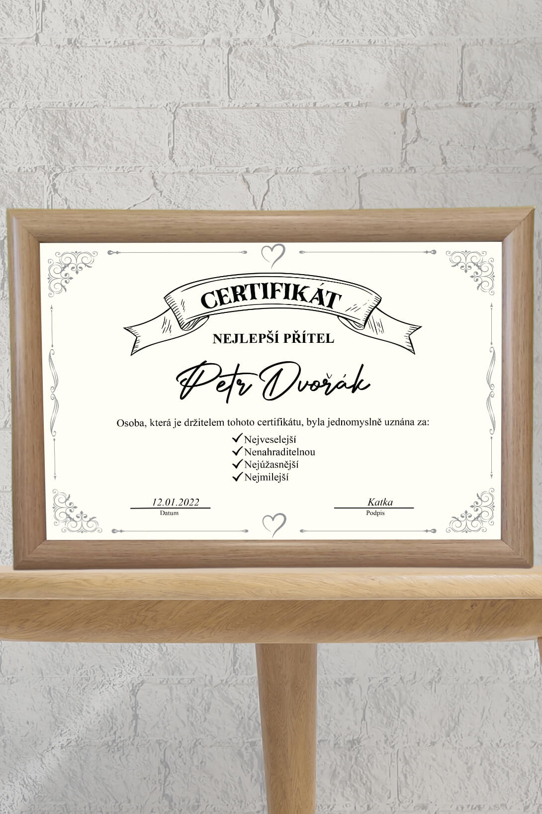 Certifikát Nejlepší přítel