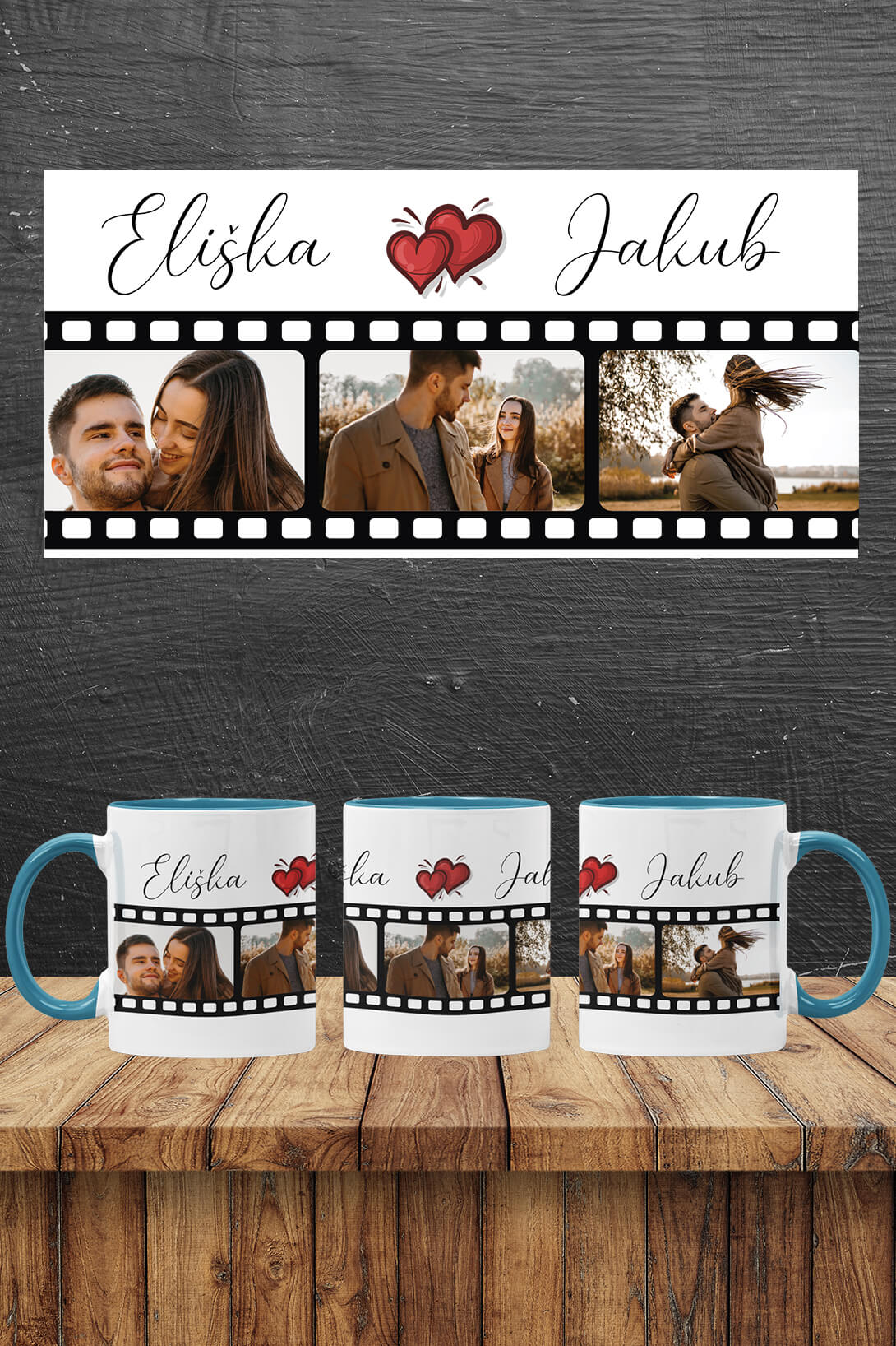 Hrnek s vlastními jmény Barva: Modrá