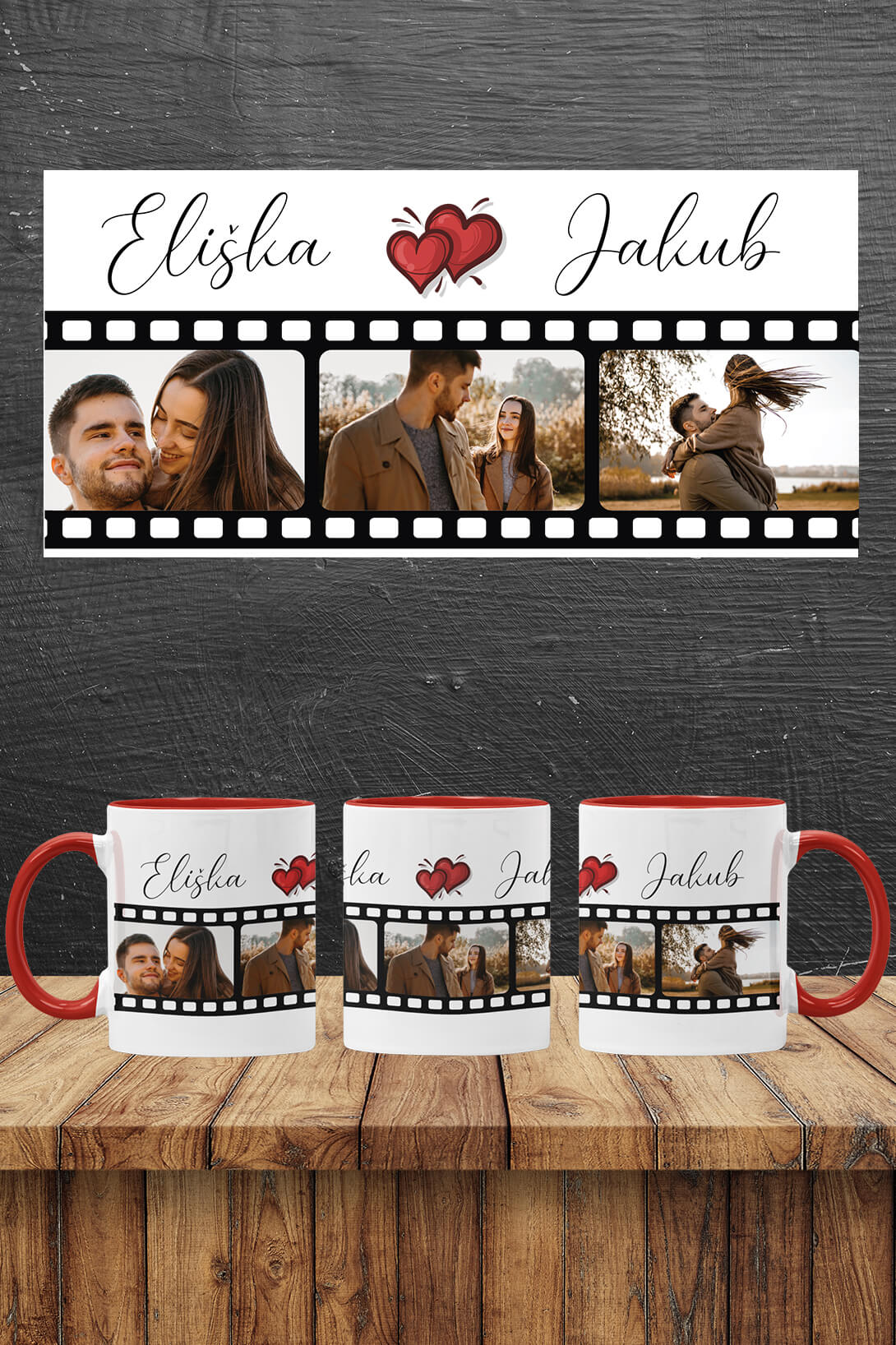 Hrnek s vlastními jmény Barva: Červená