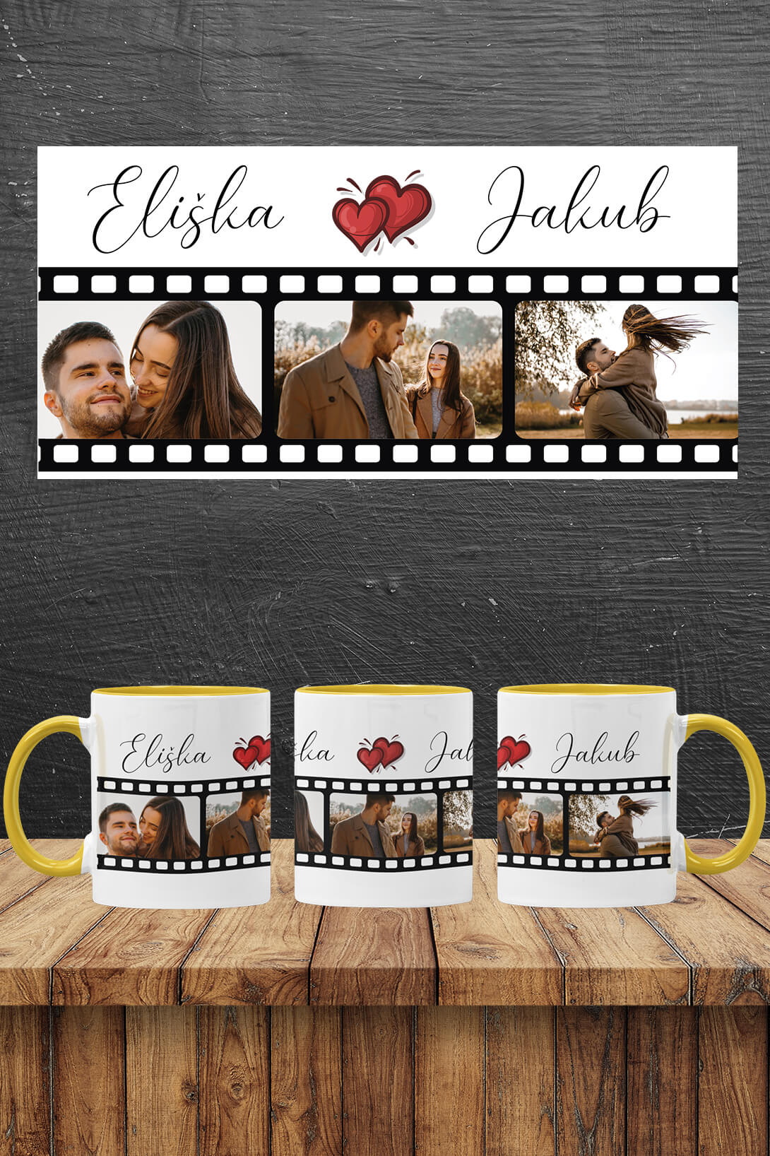 Hrnek s vlastními jmény Barva: Žlutá