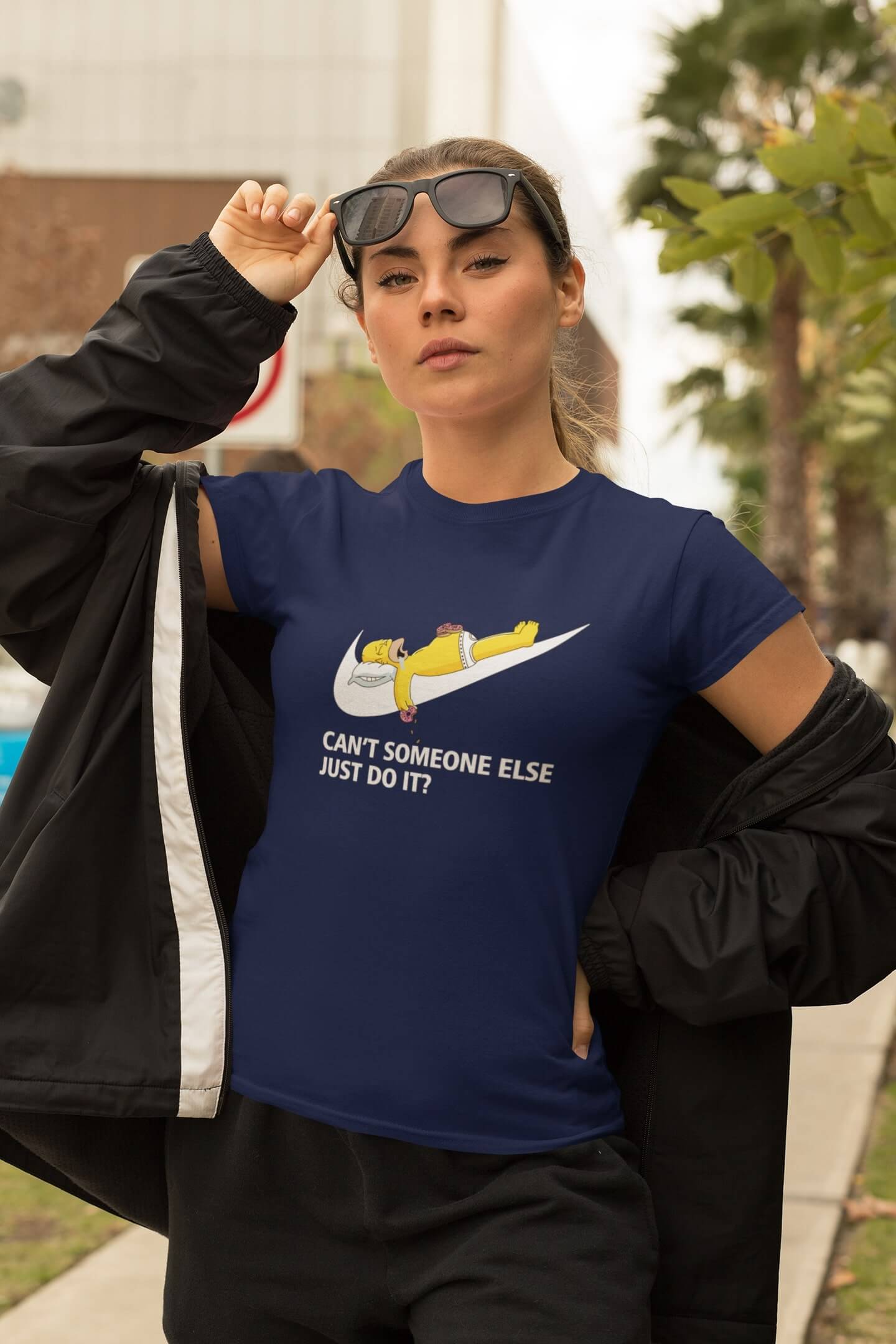 Levně Dámské tričko Just do it Barva: Půlnoční modrá