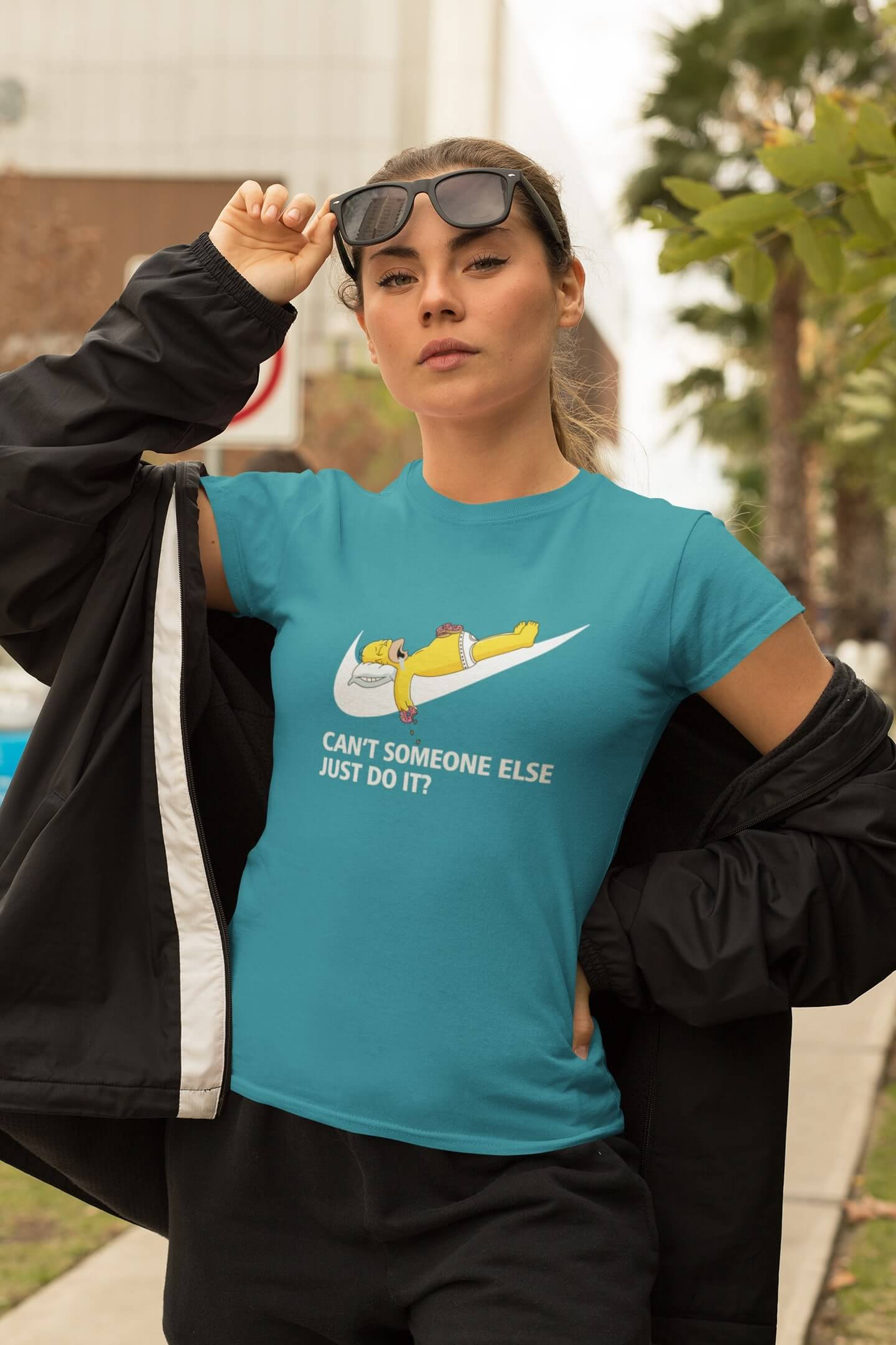 Levně Dámské tričko Just do it Barva: Tyrkysová