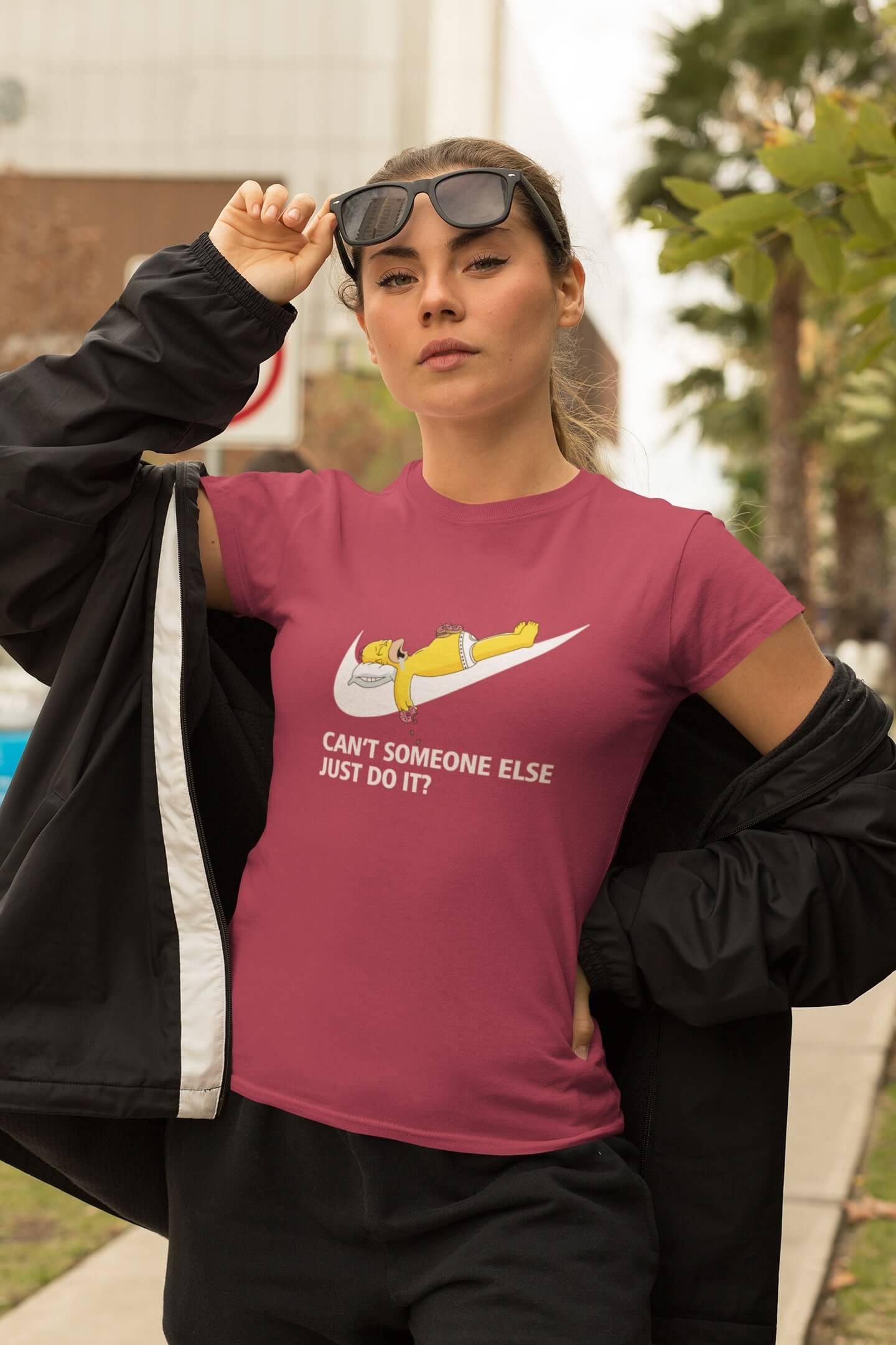 Levně Dámské tričko Just do it Barva: Purpurová