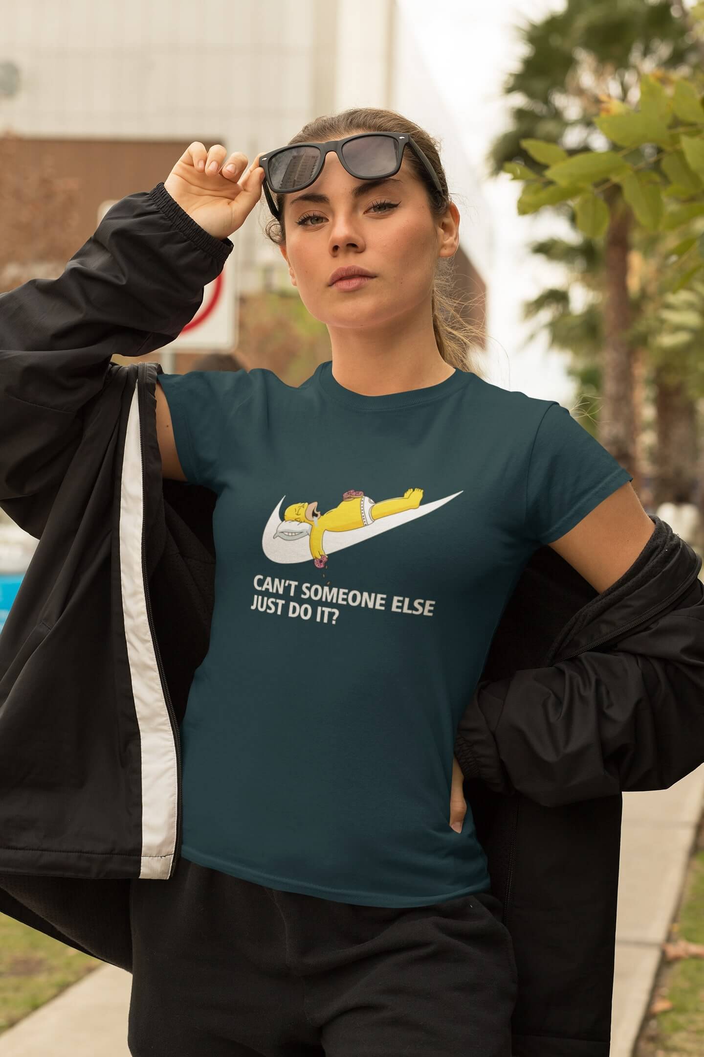 Levně Dámské tričko Just do it Barva: Petrolejová modrá