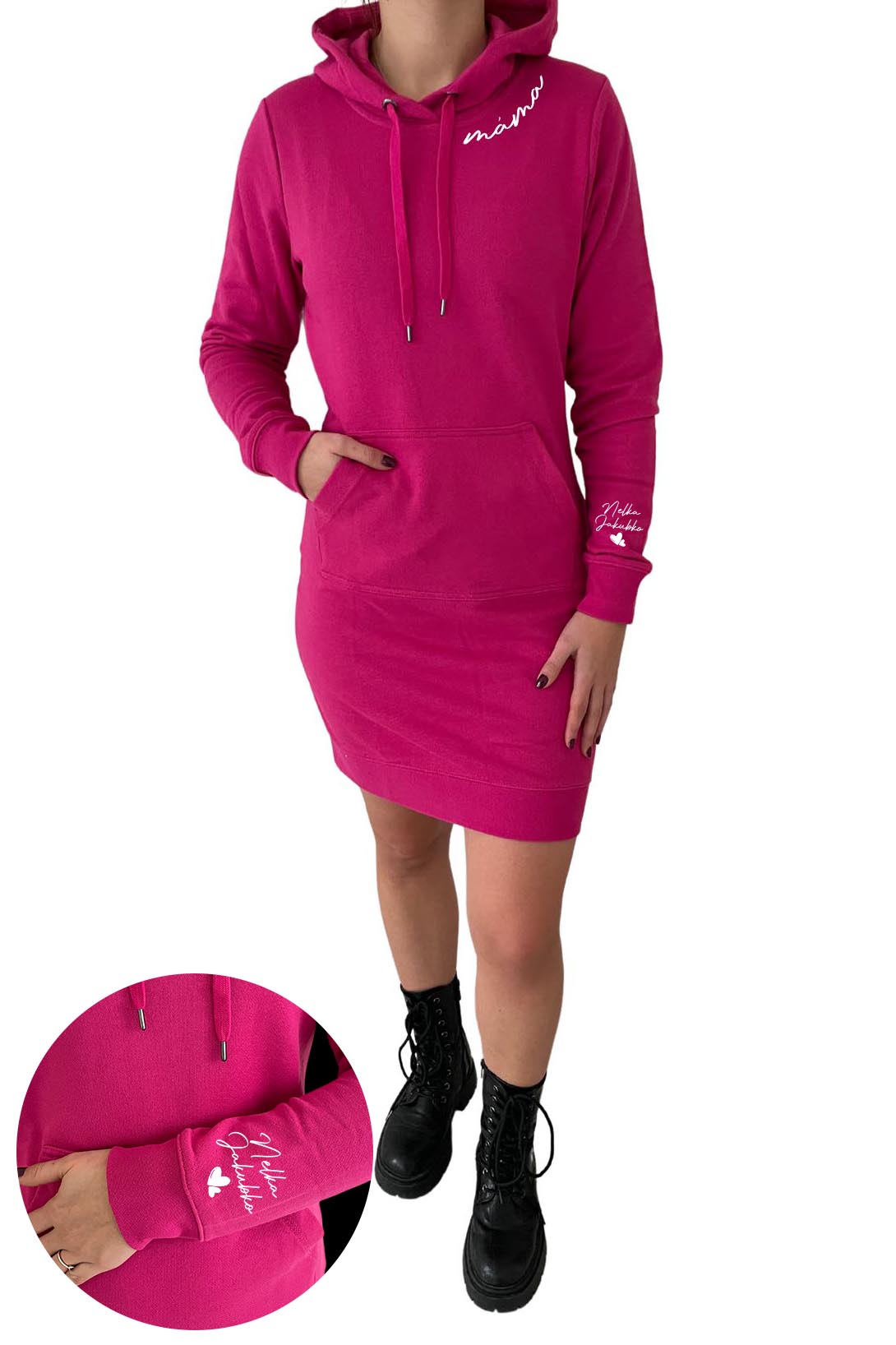 Dámské mikinové šaty máma Barva: Purpurová, Velikost: XL