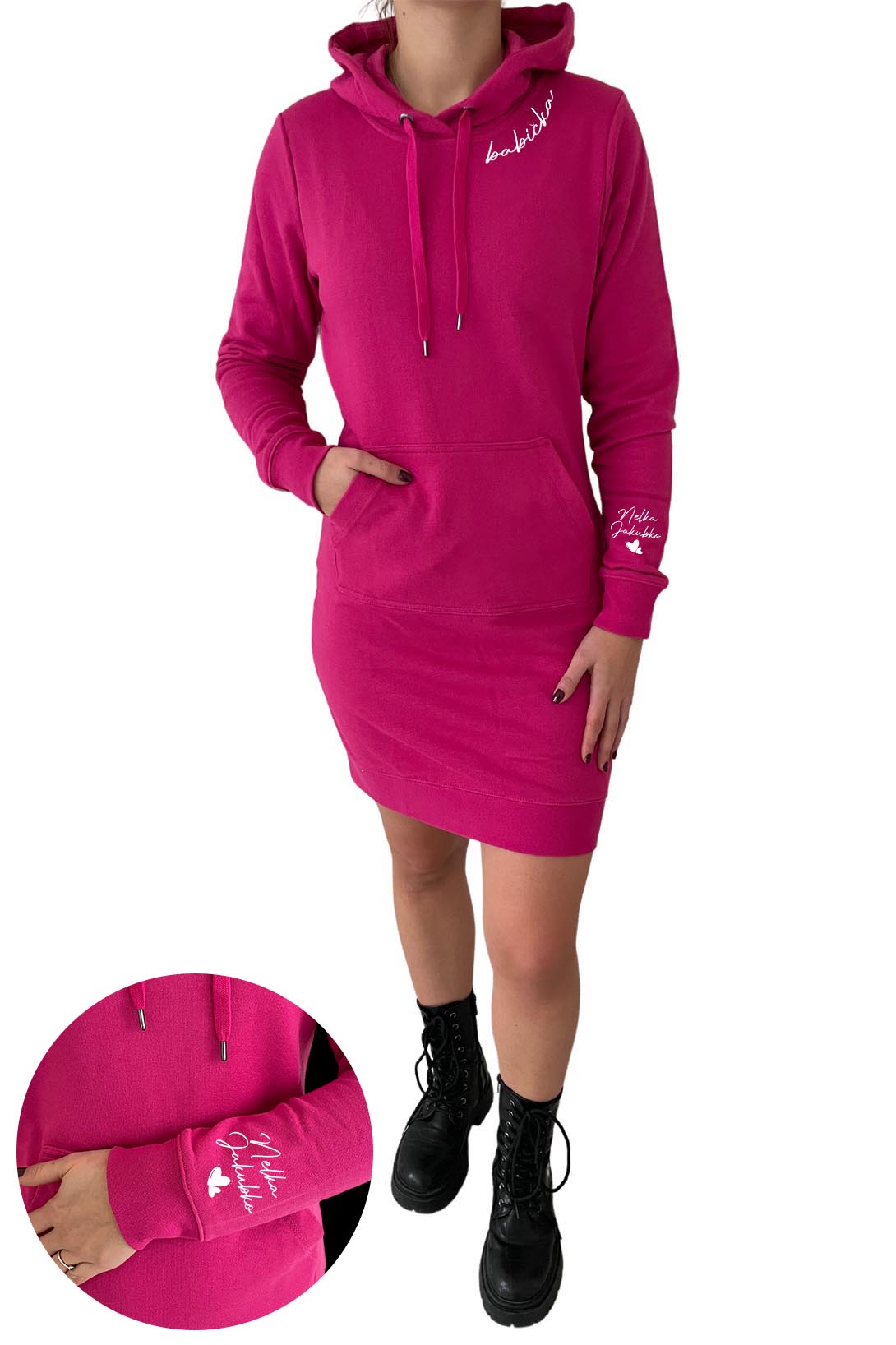 Dámské mikinové šaty babička Barva: Purpurová, Velikost: 2XL