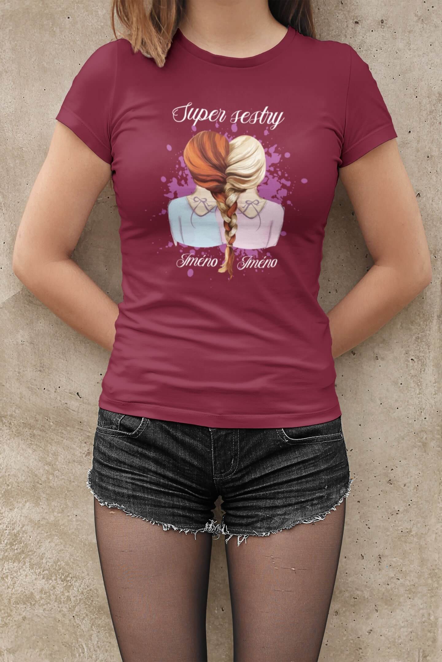 Dámske tričko Super sestry Barva: Marlboro červená