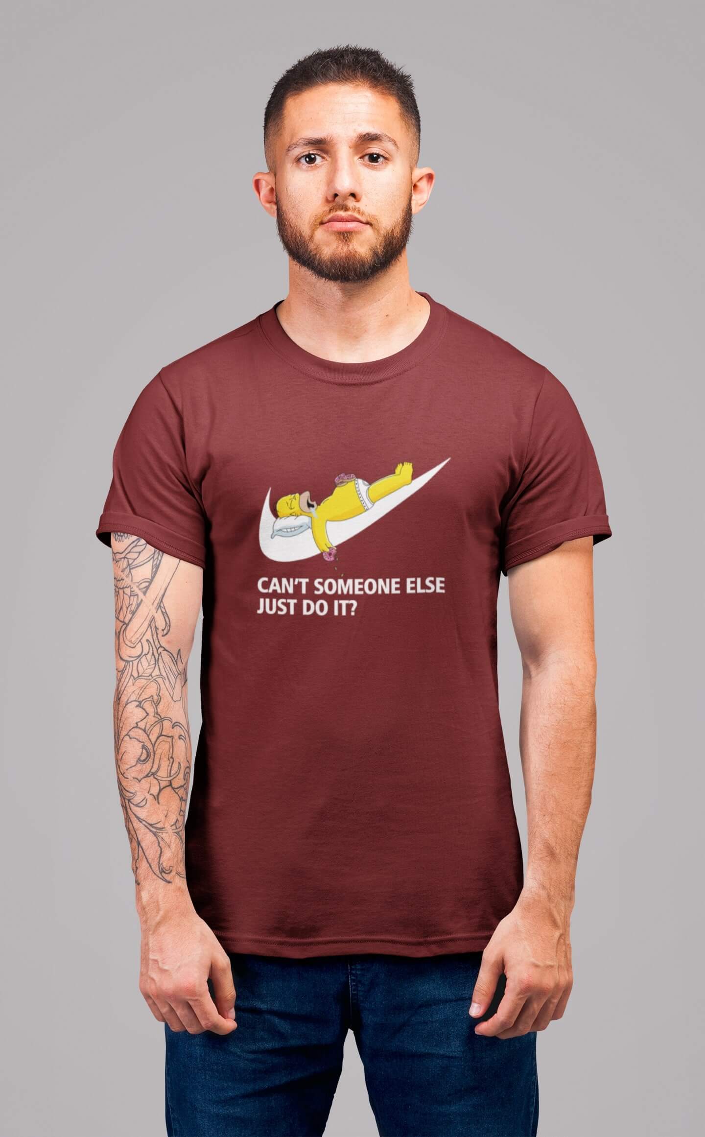 Pánské tričko Just do it Barva: Bordová, Velikost: 3XL