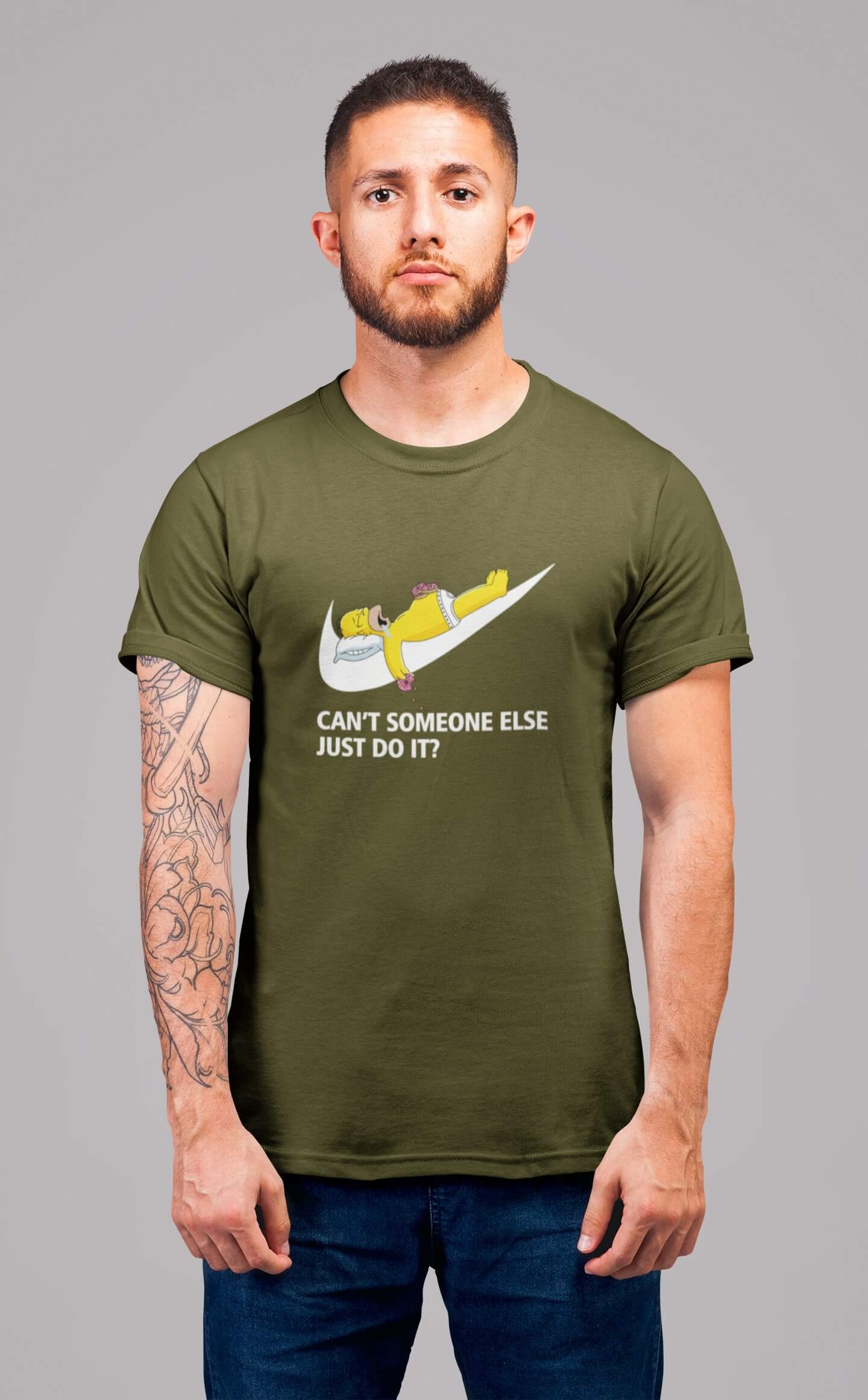 Pánské tričko Just do it Barva: Khaki, Velikost: 2XL