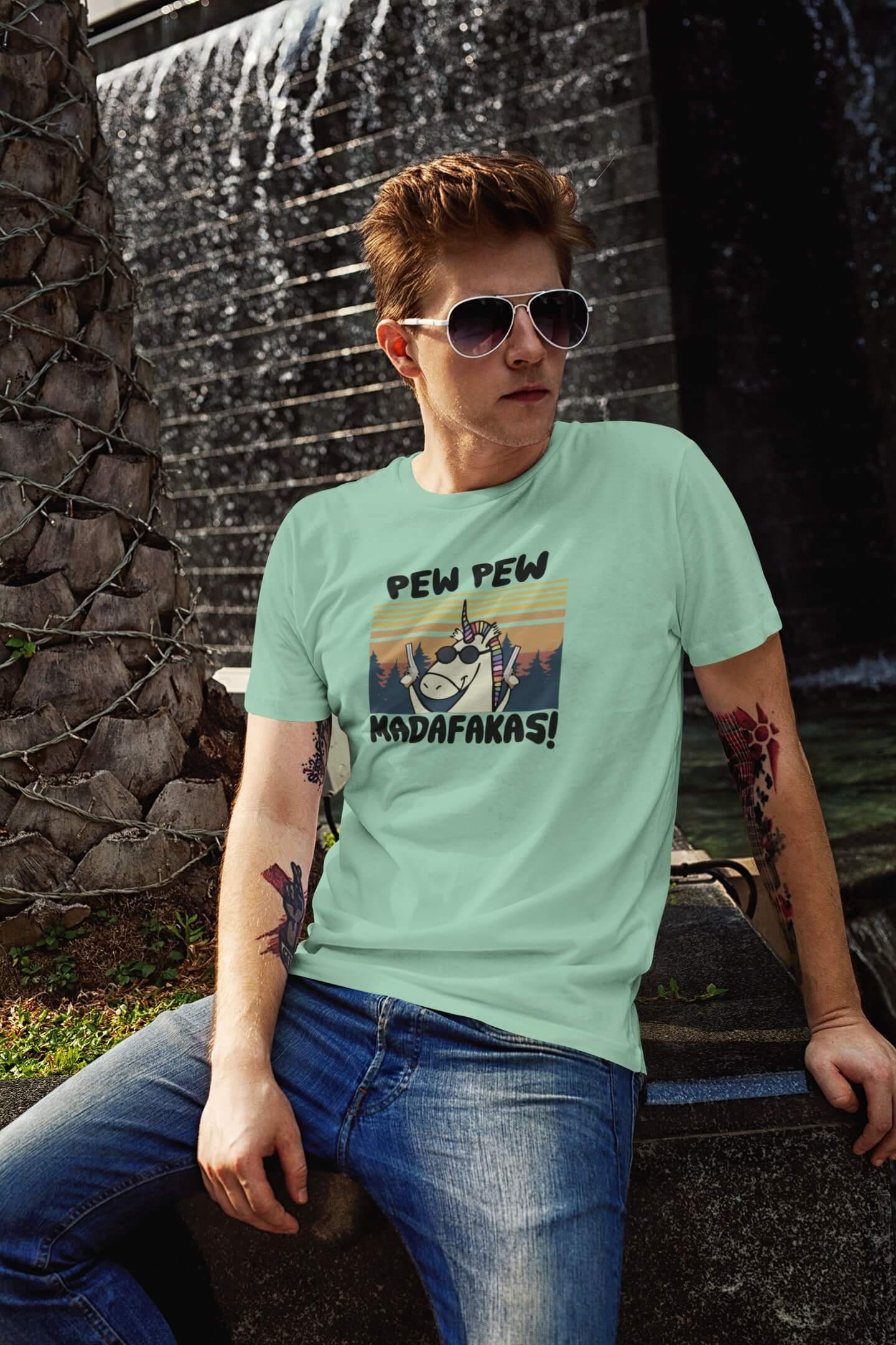 Pánské tričko Madafakas Barva: Mätová, Velikost: L