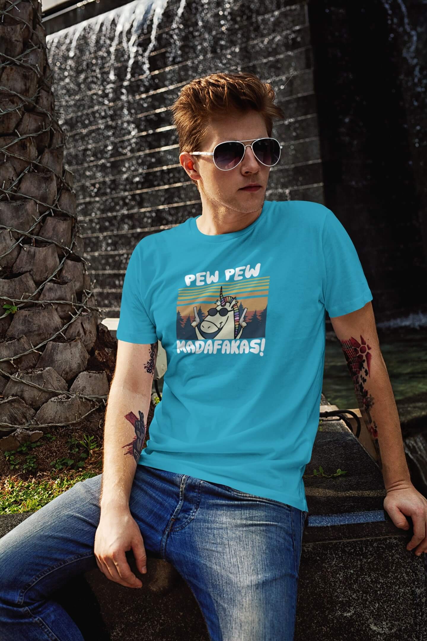 Pánské tričko Madafakas Barva: Tyrkysová, Velikost: L