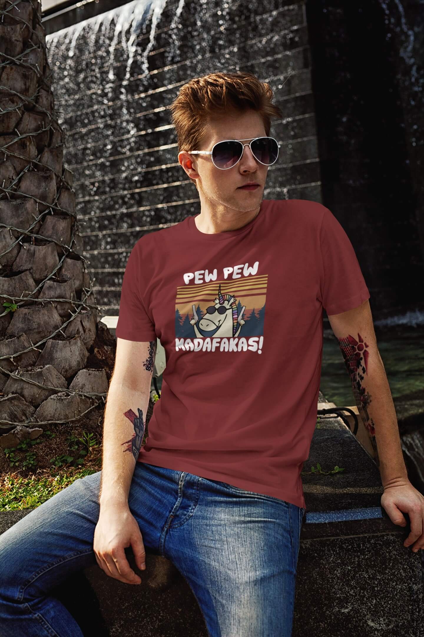 Pánské tričko Madafakas Barva: Bordová, Velikost: XL